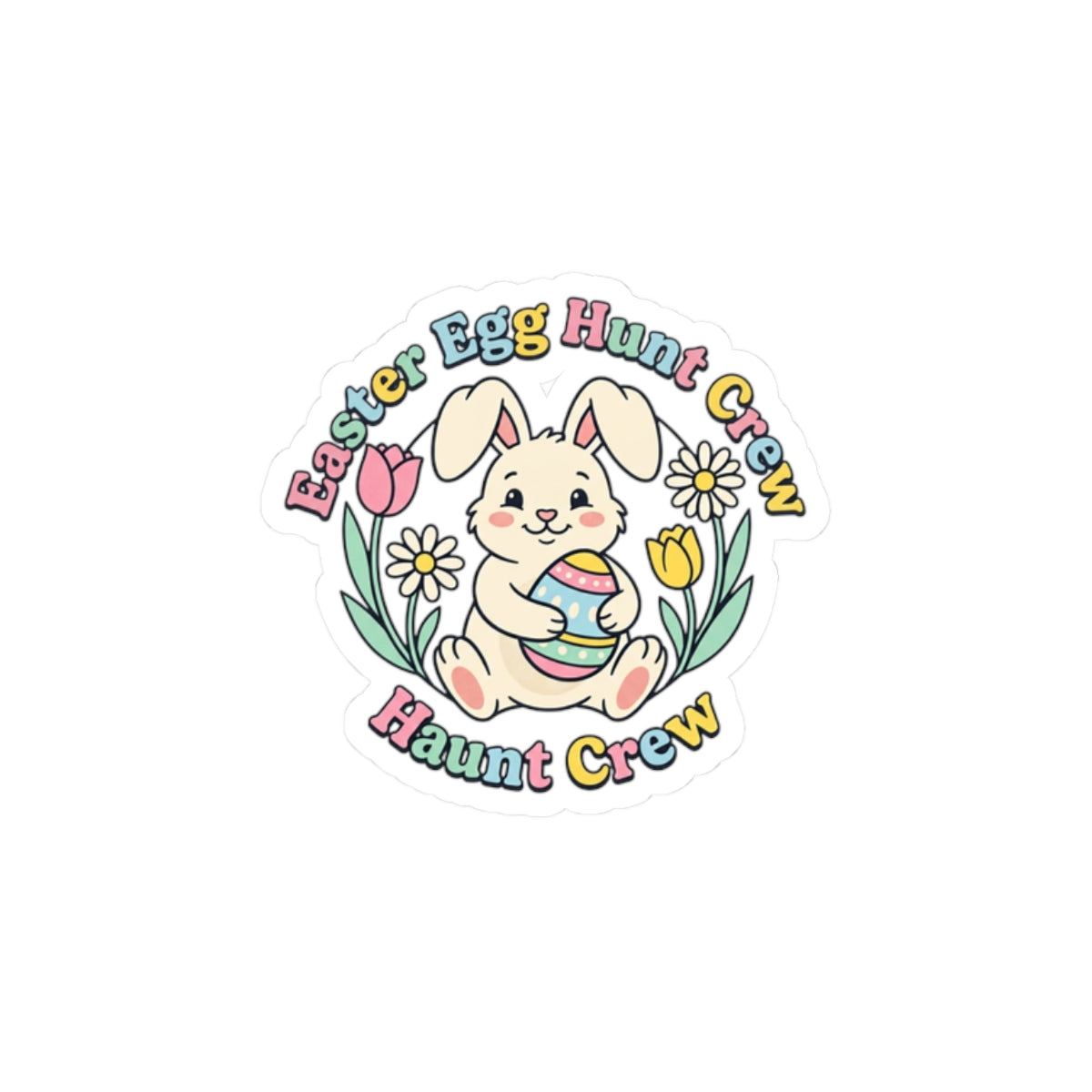 Easter Bunny Aesthetic Kiss-Cut Stickers | Pastel Spring, Cottagecore