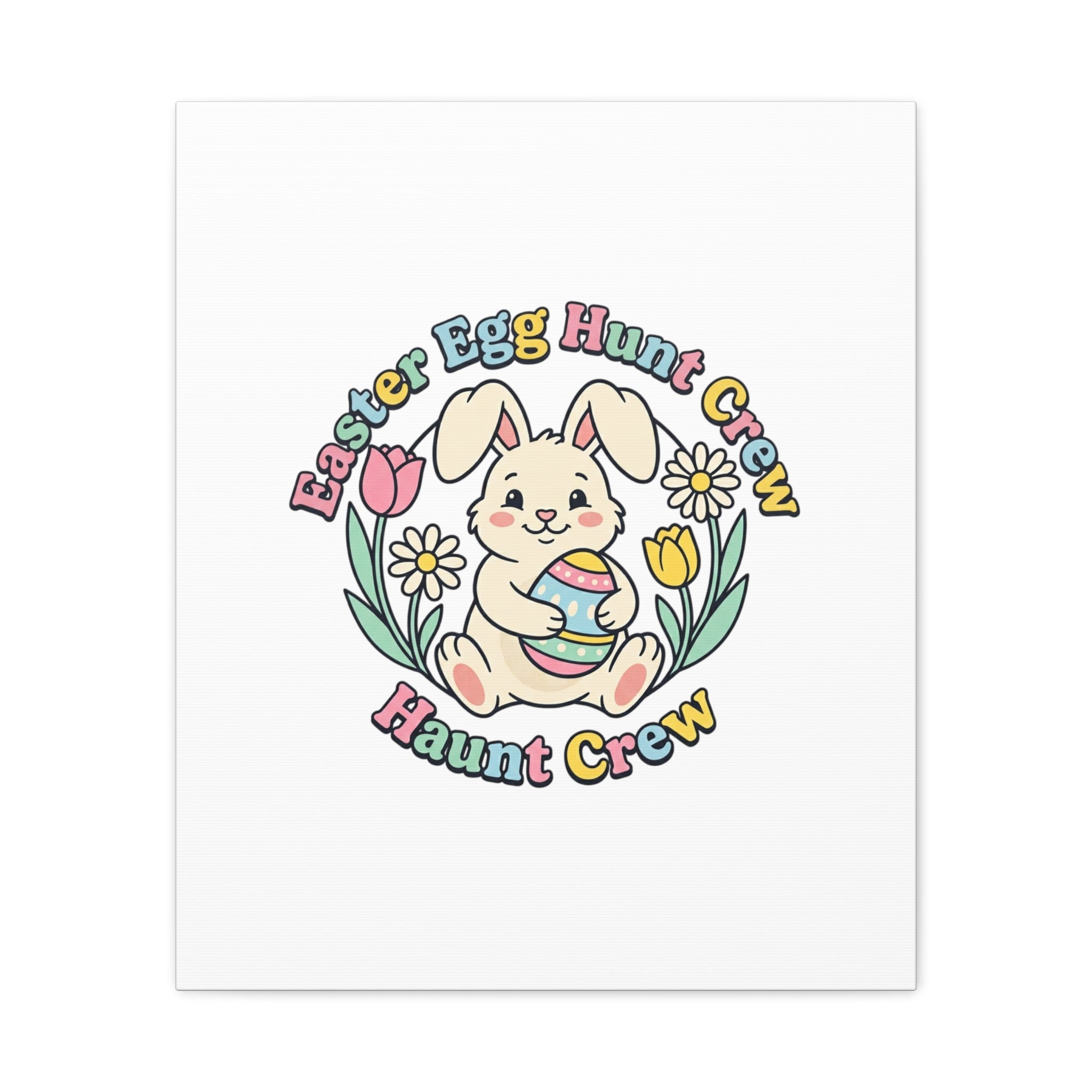 Easter Bunny Egg Hunt Canvas | Pastel Spring Cottagecore Wall Art
