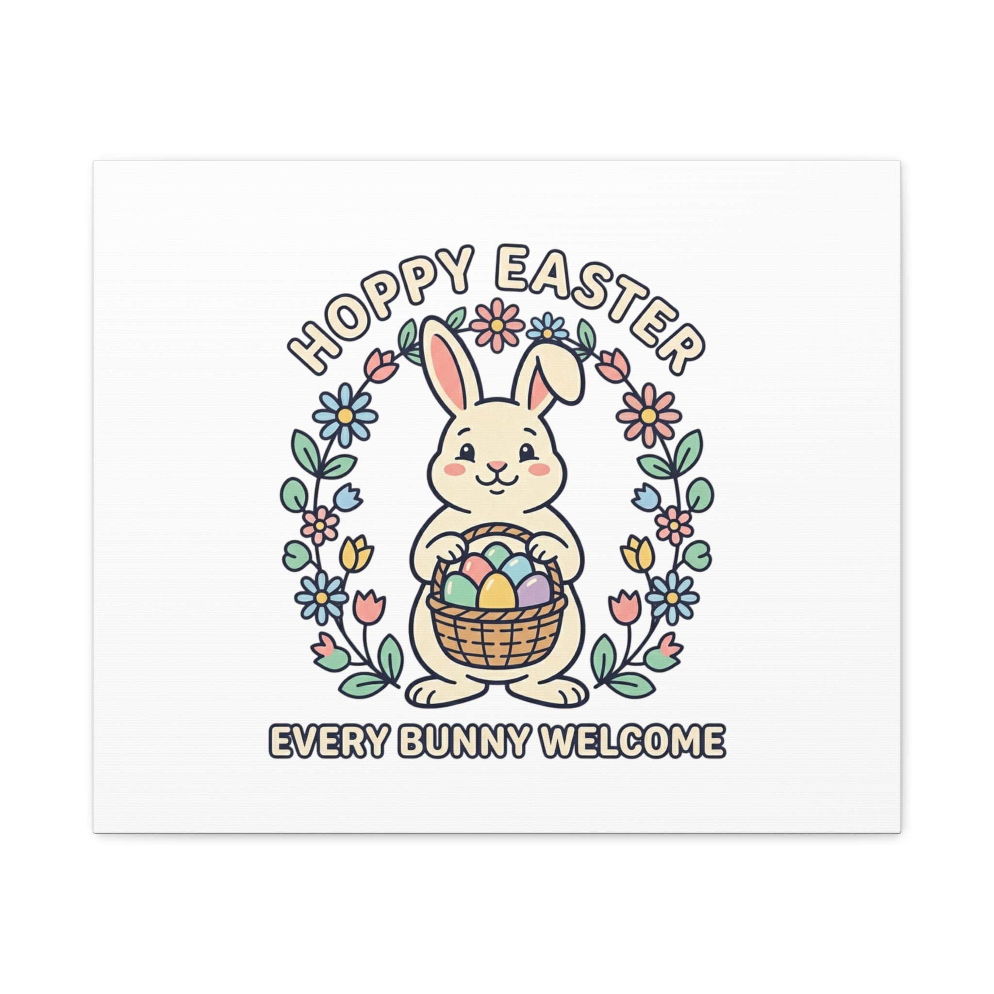 Hoppy Easter Bunny Canvas | pastel spring, cottagecore