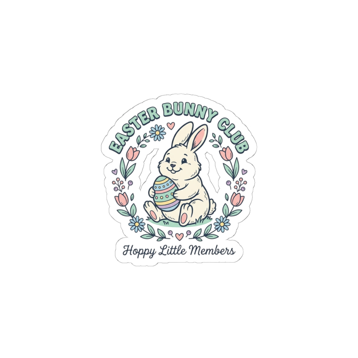 Easter Bunny Club Kiss-Cut Stickers | pastel spring, vintage Easter, cottagecore