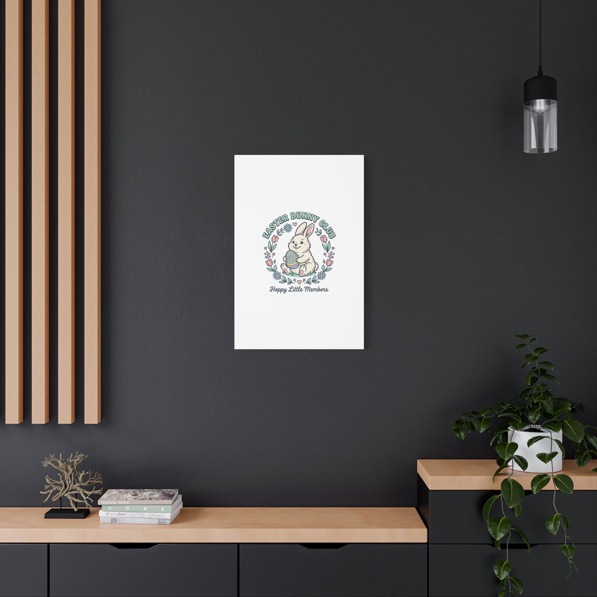 Easter Bunny Club Canvas | pastel spring, vintage Easter