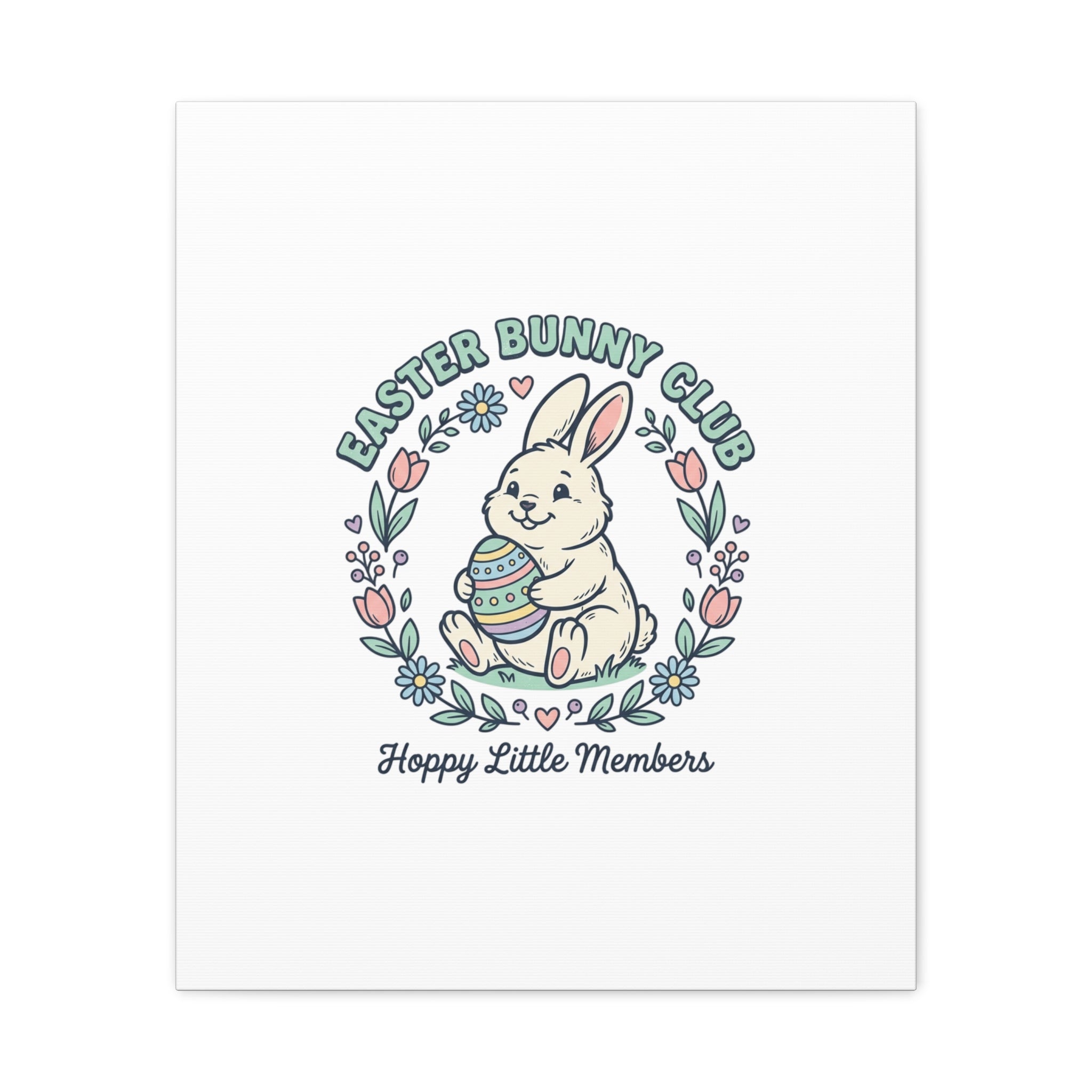 Easter Bunny Club Canvas | pastel spring, vintage Easter