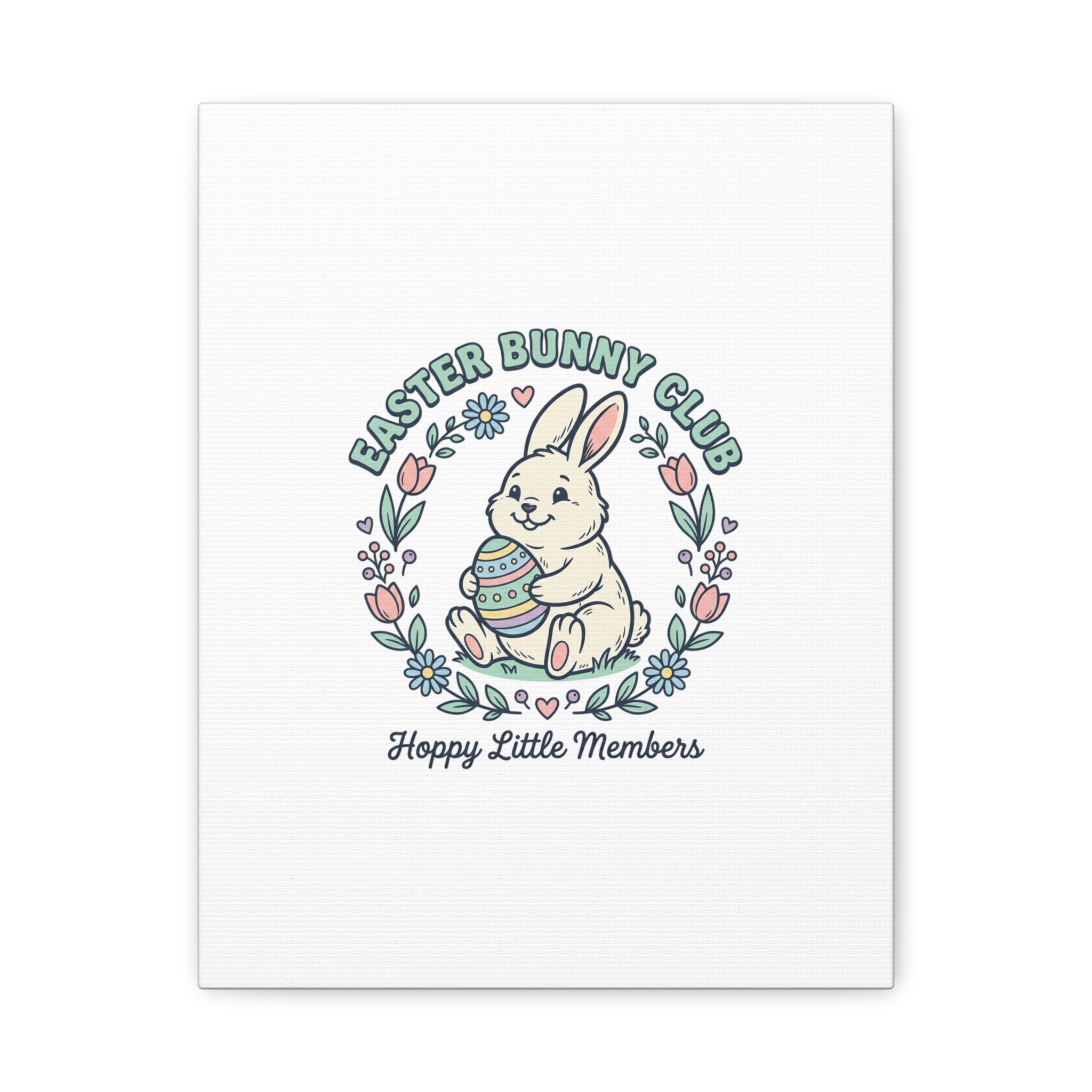 Easter Bunny Club Canvas | pastel spring, vintage Easter