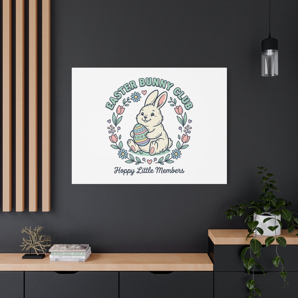 Easter Bunny Club Canvas | pastel spring, vintage Easter