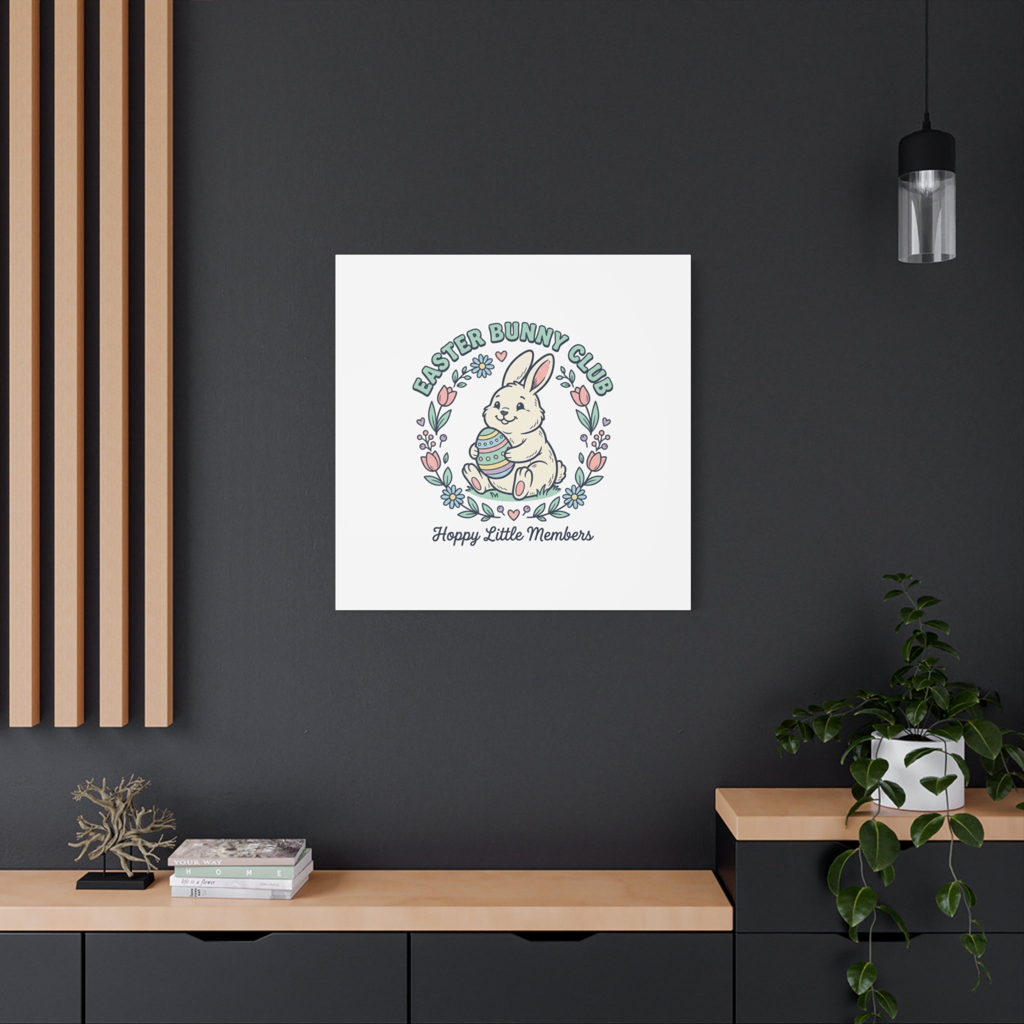 Easter Bunny Club Canvas | pastel spring, vintage Easter