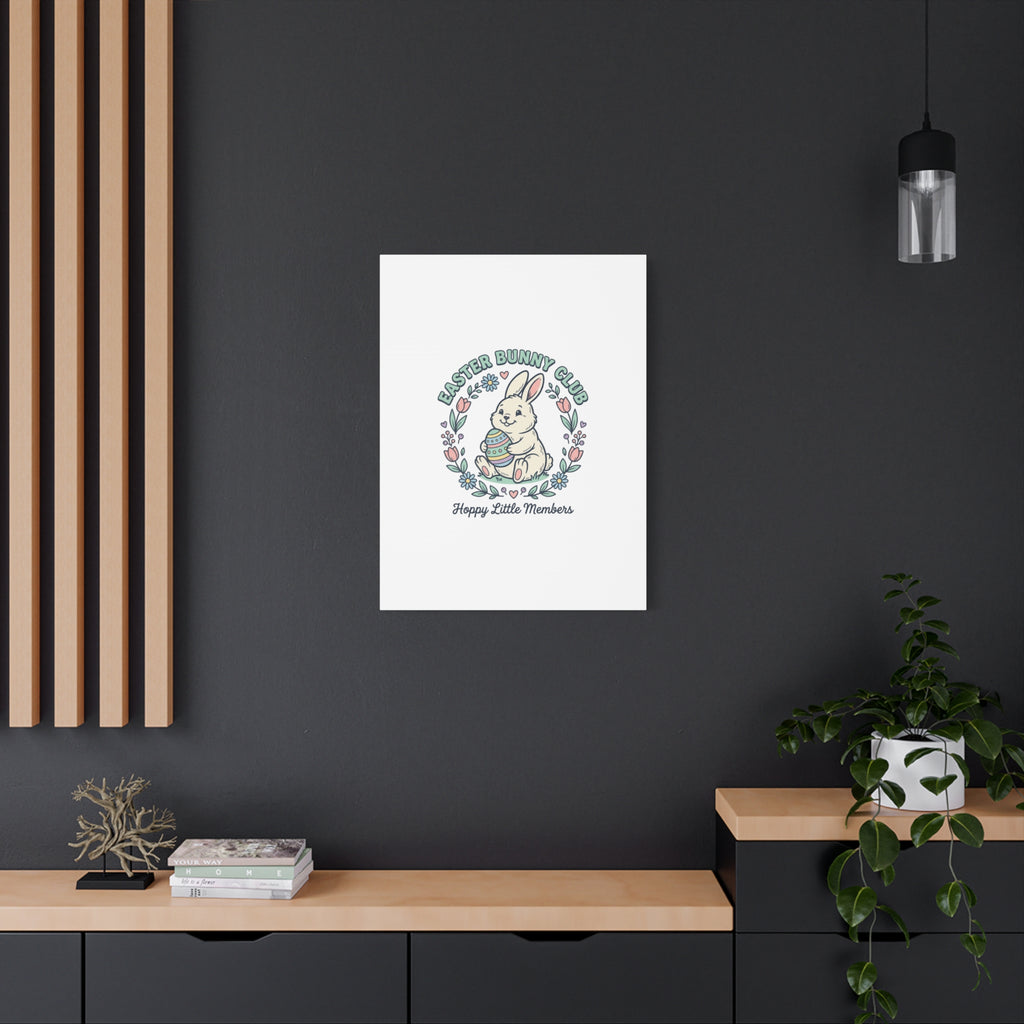 Easter Bunny Club Canvas | pastel spring, vintage Easter