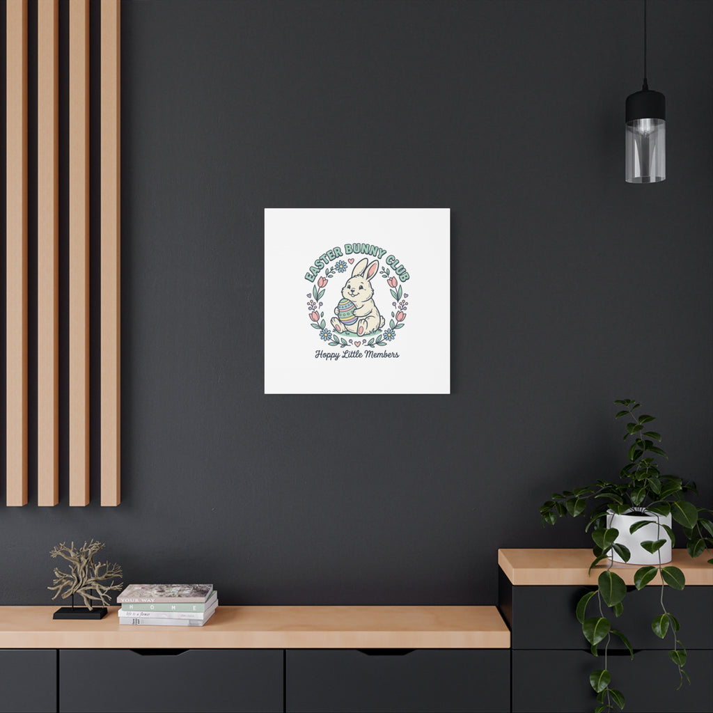 Easter Bunny Club Canvas | pastel spring, vintage Easter