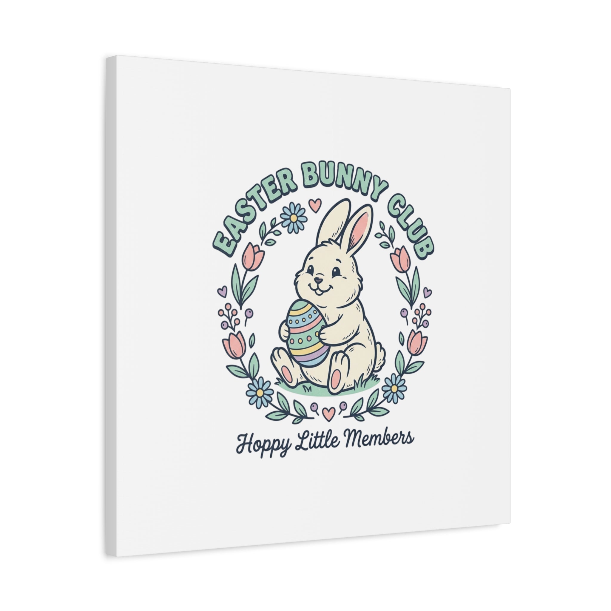 Easter Bunny Club Canvas | pastel spring, vintage Easter