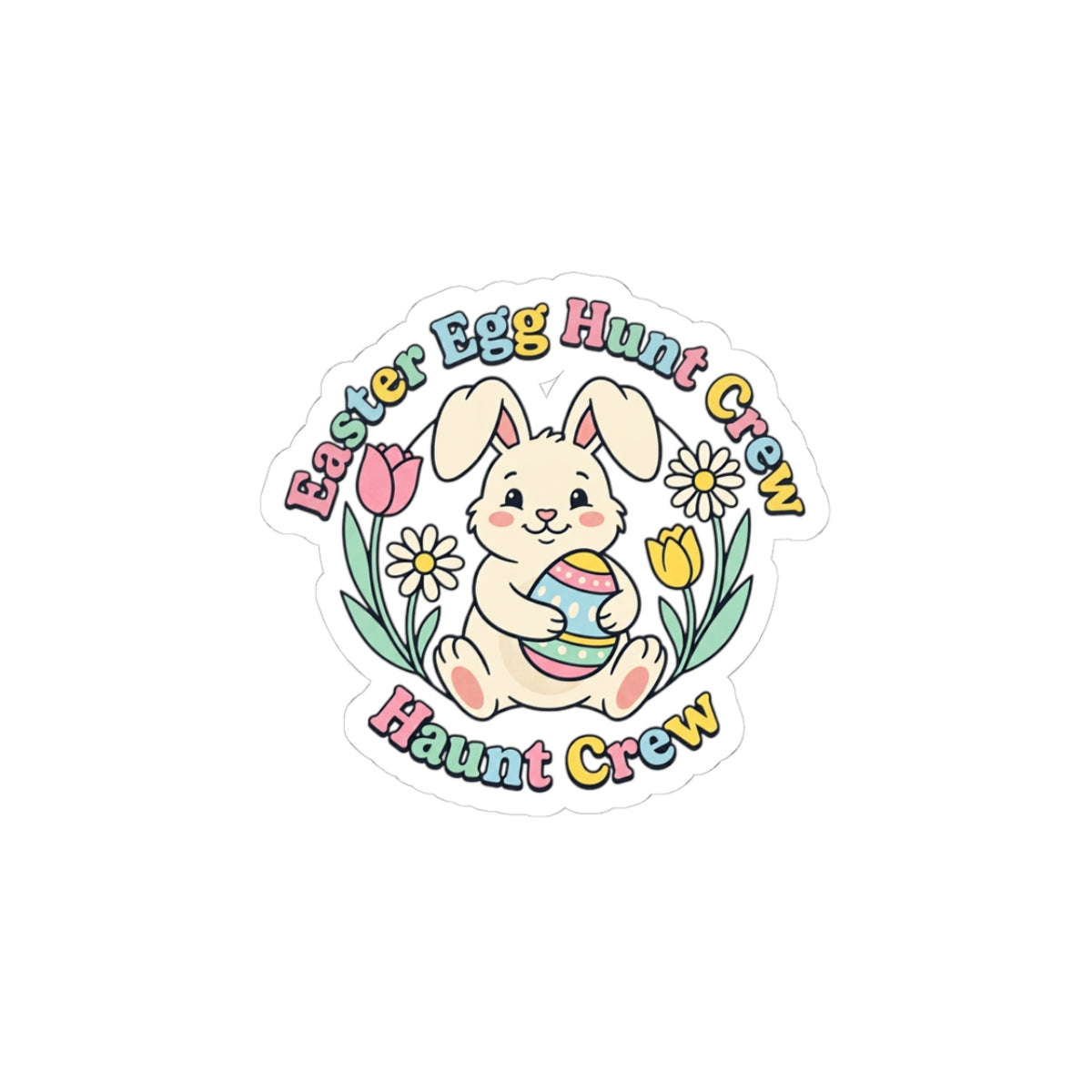 Easter Bunny Aesthetic Kiss-Cut Stickers | Pastel Spring, Cottagecore