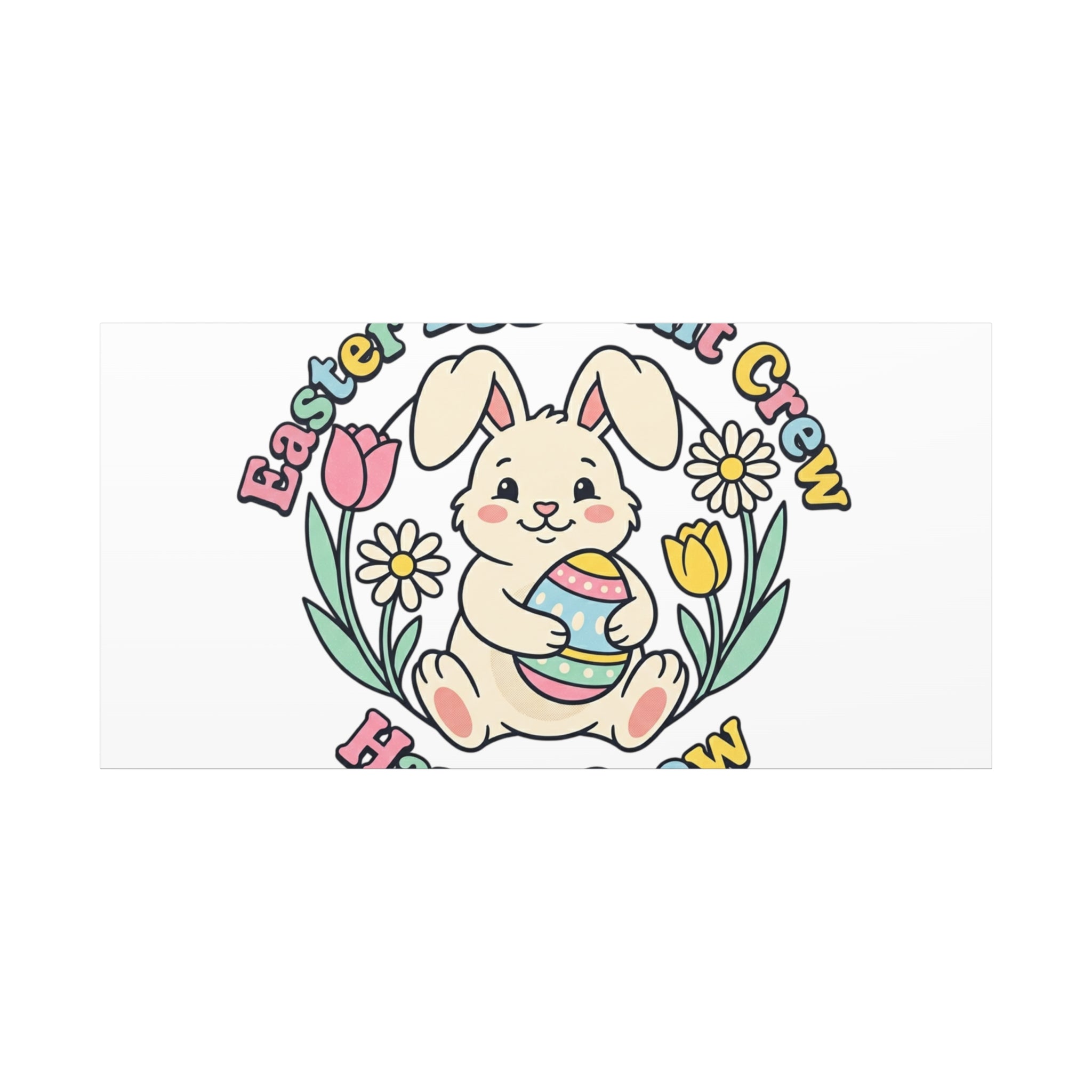 Easter Bunny Egg Hunt Canvas | Pastel Spring Cottagecore Wall Art