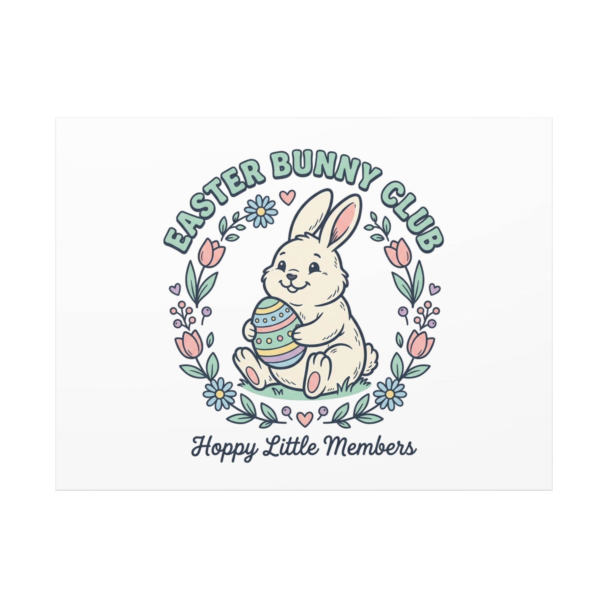 Easter Bunny Club Canvas | pastel spring, vintage Easter