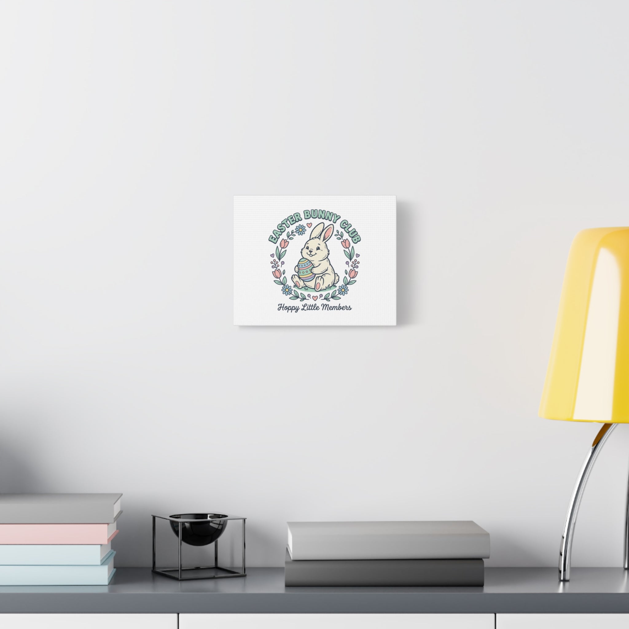 Easter Bunny Club Canvas | pastel spring, vintage Easter