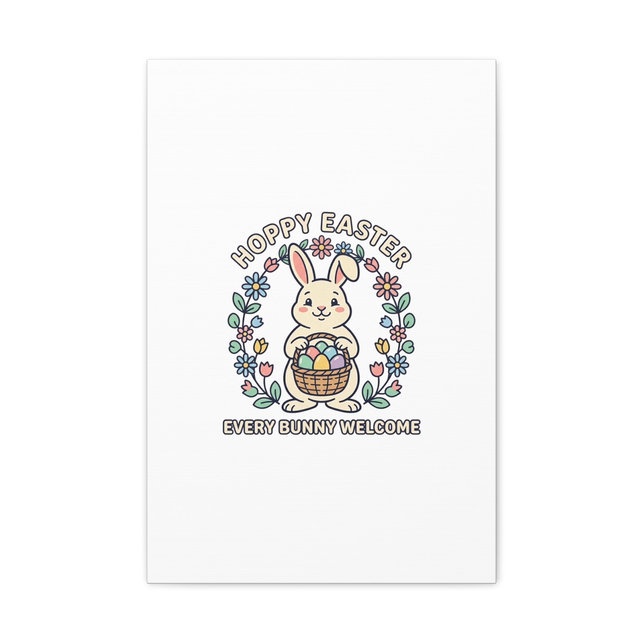 Hoppy Easter Bunny Canvas | pastel spring, cottagecore