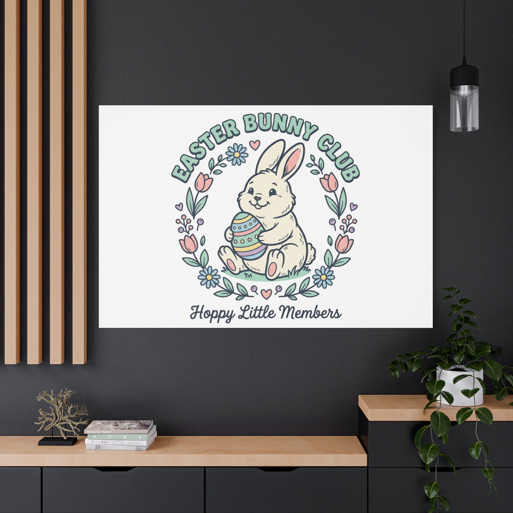 Easter Bunny Club Canvas | pastel spring, vintage Easter