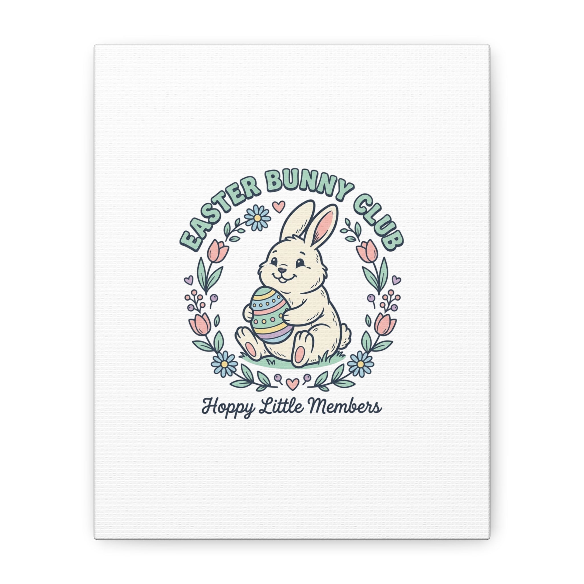 Easter Bunny Club Canvas | pastel spring, vintage Easter