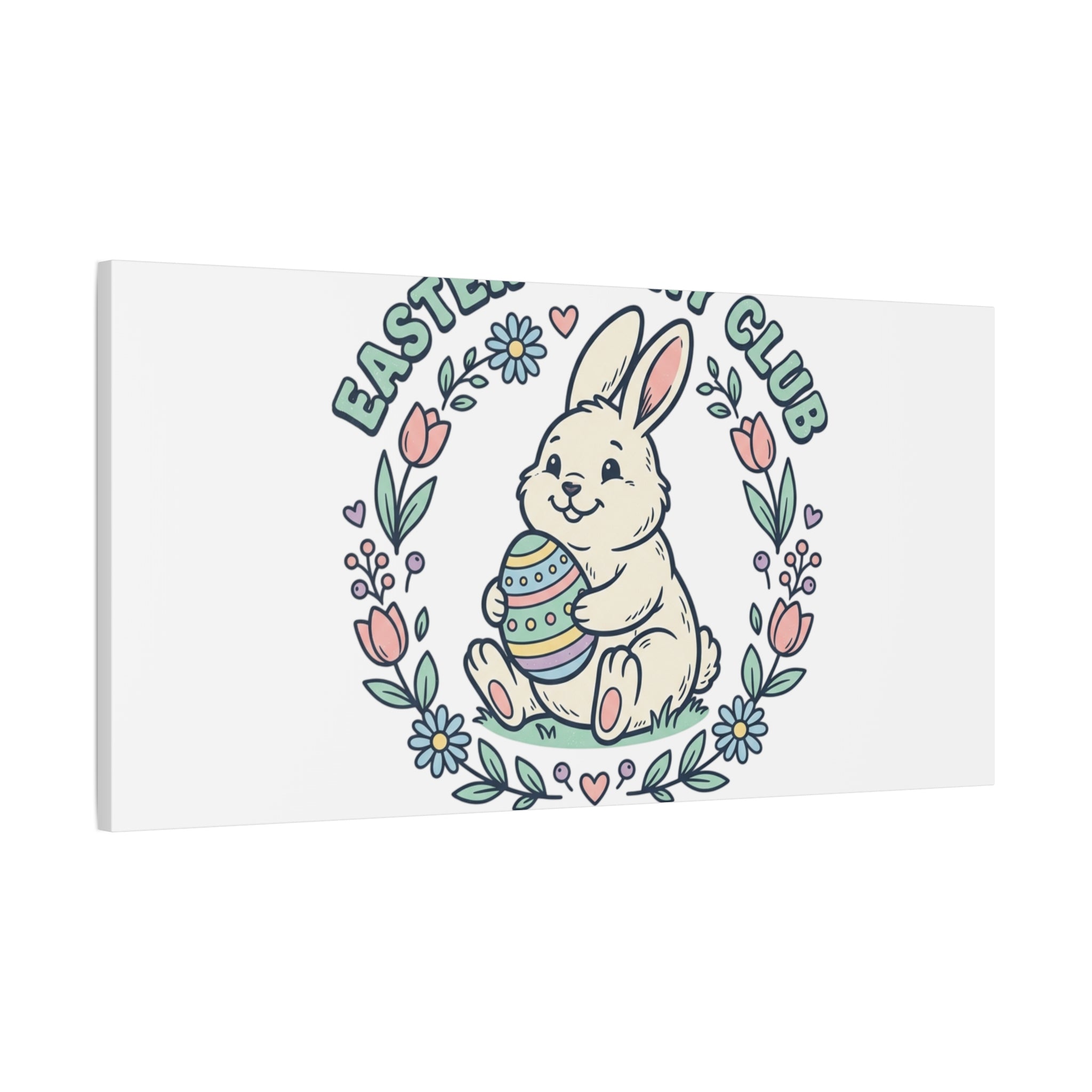 Easter Bunny Club Canvas | pastel spring, vintage Easter