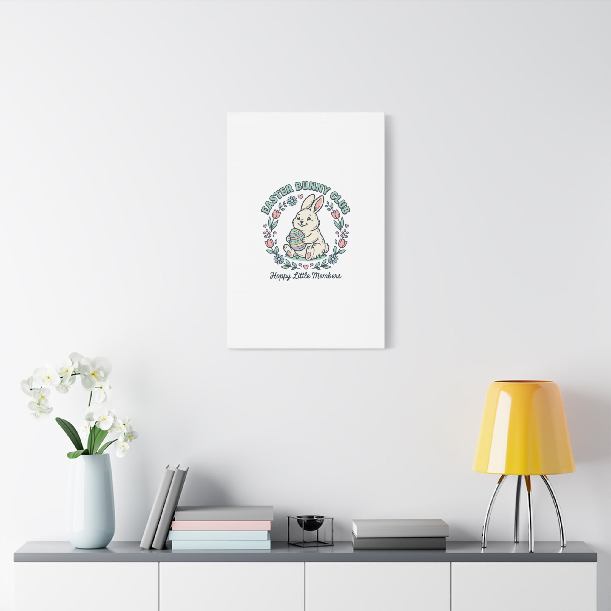 Easter Bunny Club Canvas | pastel spring, vintage Easter