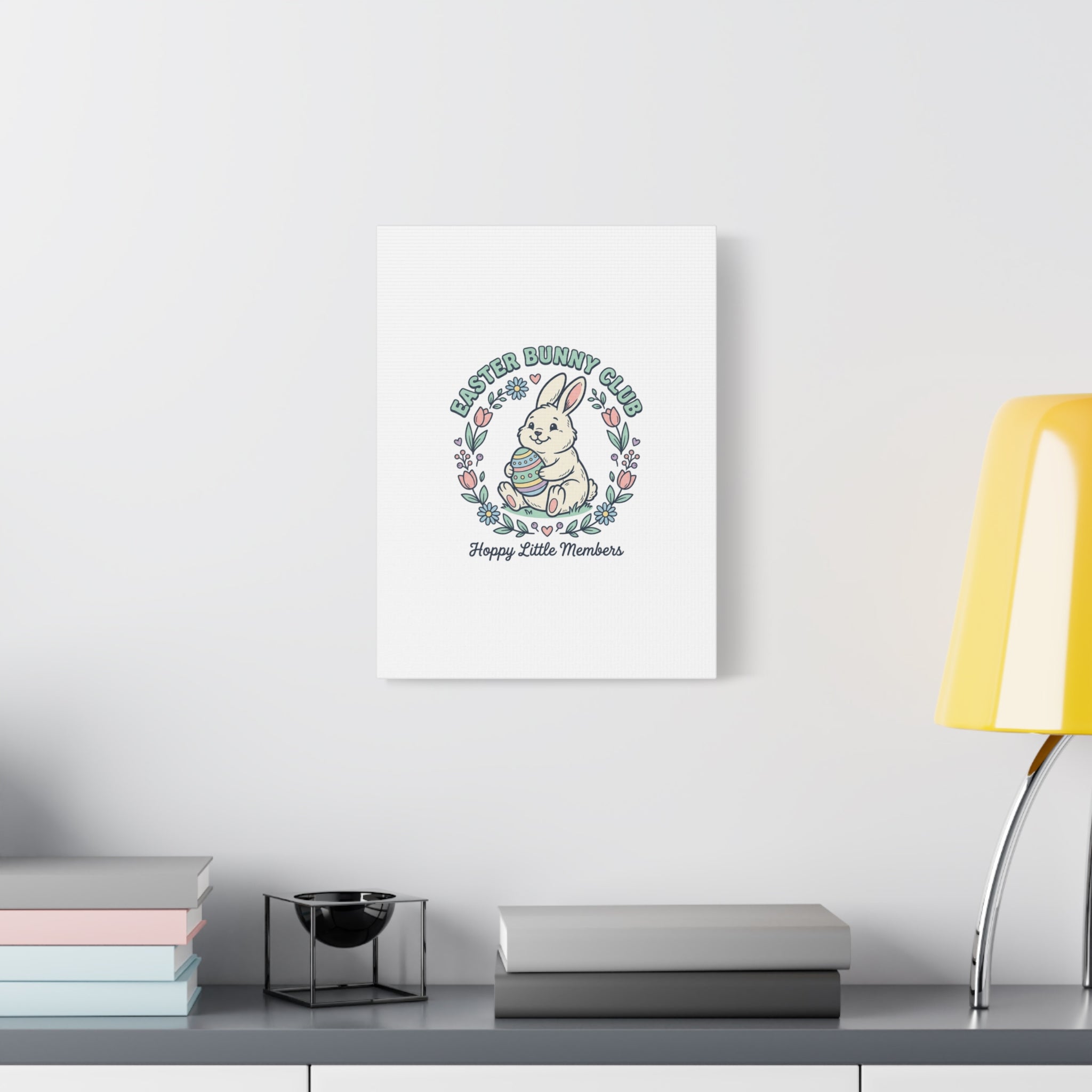 Easter Bunny Club Canvas | pastel spring, vintage Easter