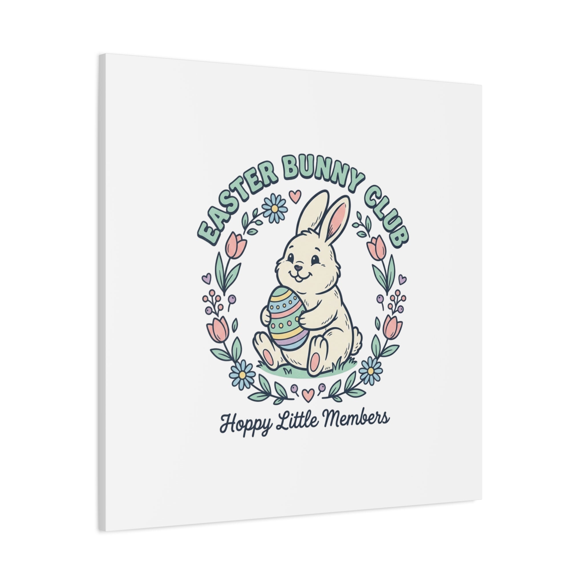 Easter Bunny Club Canvas | pastel spring, vintage Easter
