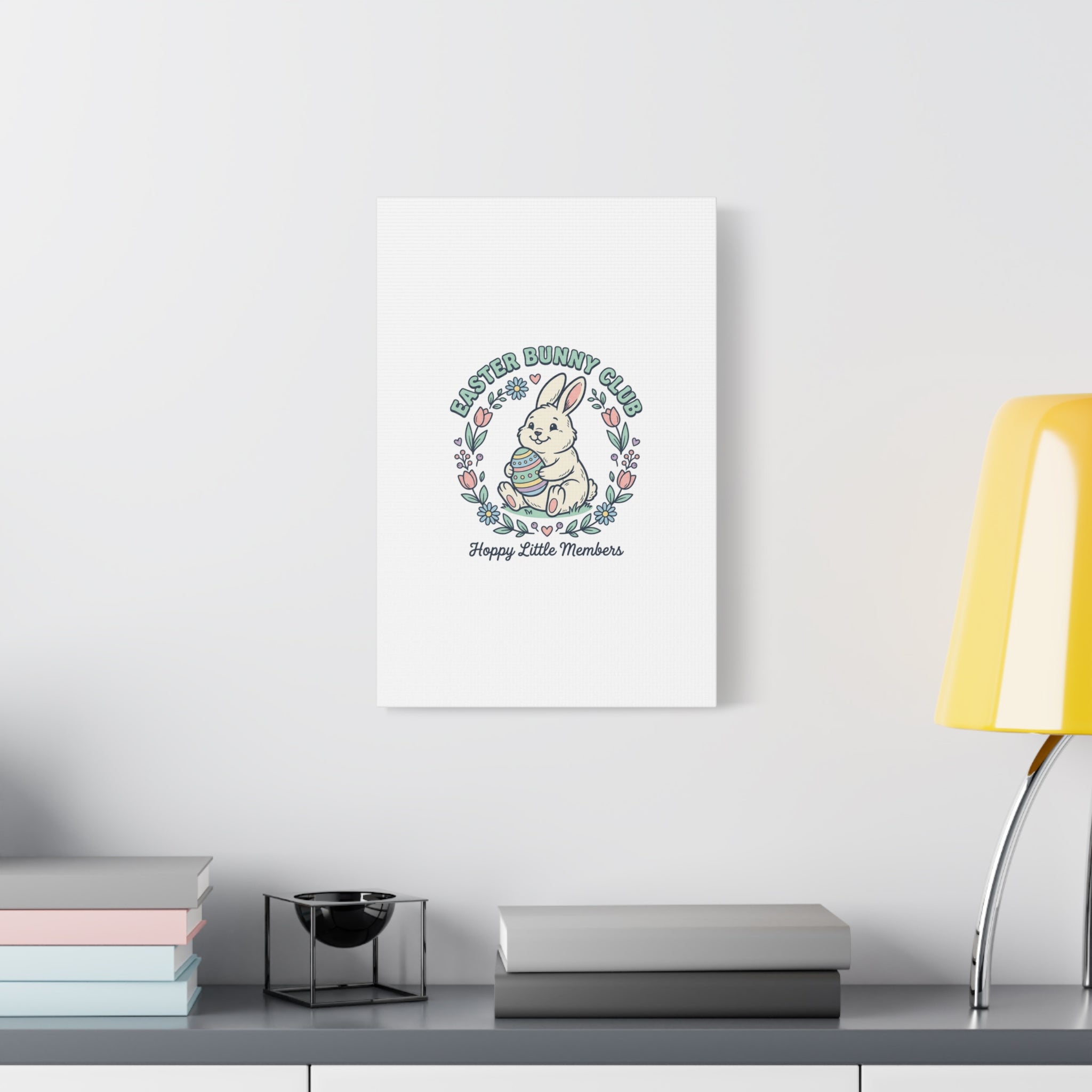 Easter Bunny Club Canvas | pastel spring, vintage Easter