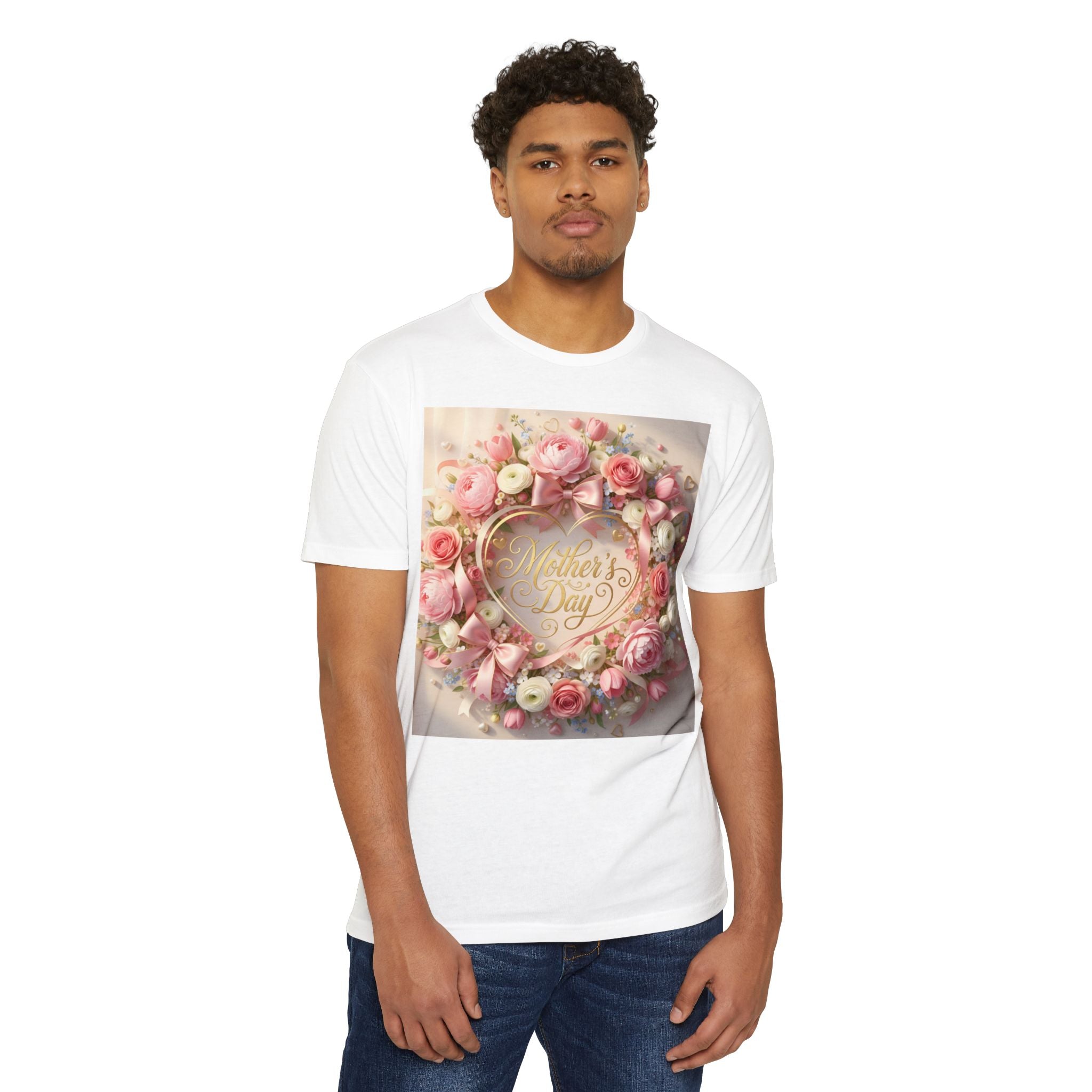 Mother's Day Floral T-Shirt — 'Mother's Day' Pink Rose Wreath Tee