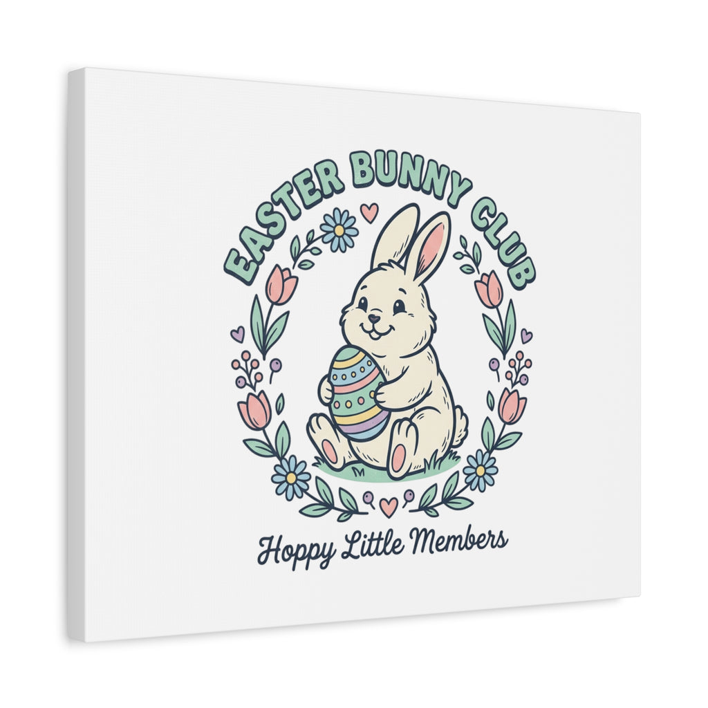 Easter Bunny Club Canvas | pastel spring, vintage Easter