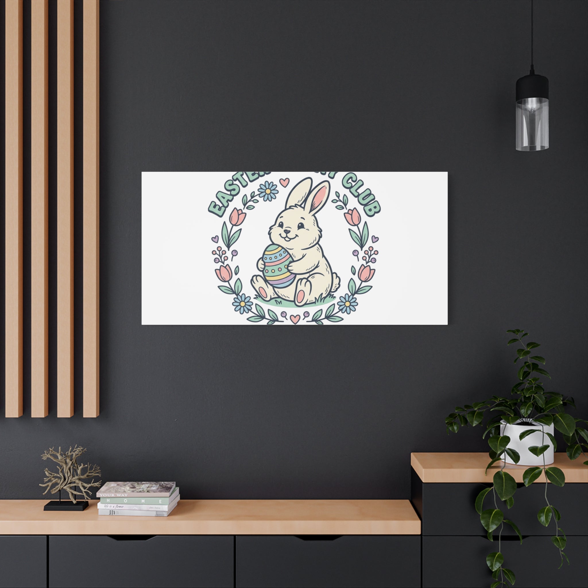 Easter Bunny Club Canvas | pastel spring, vintage Easter