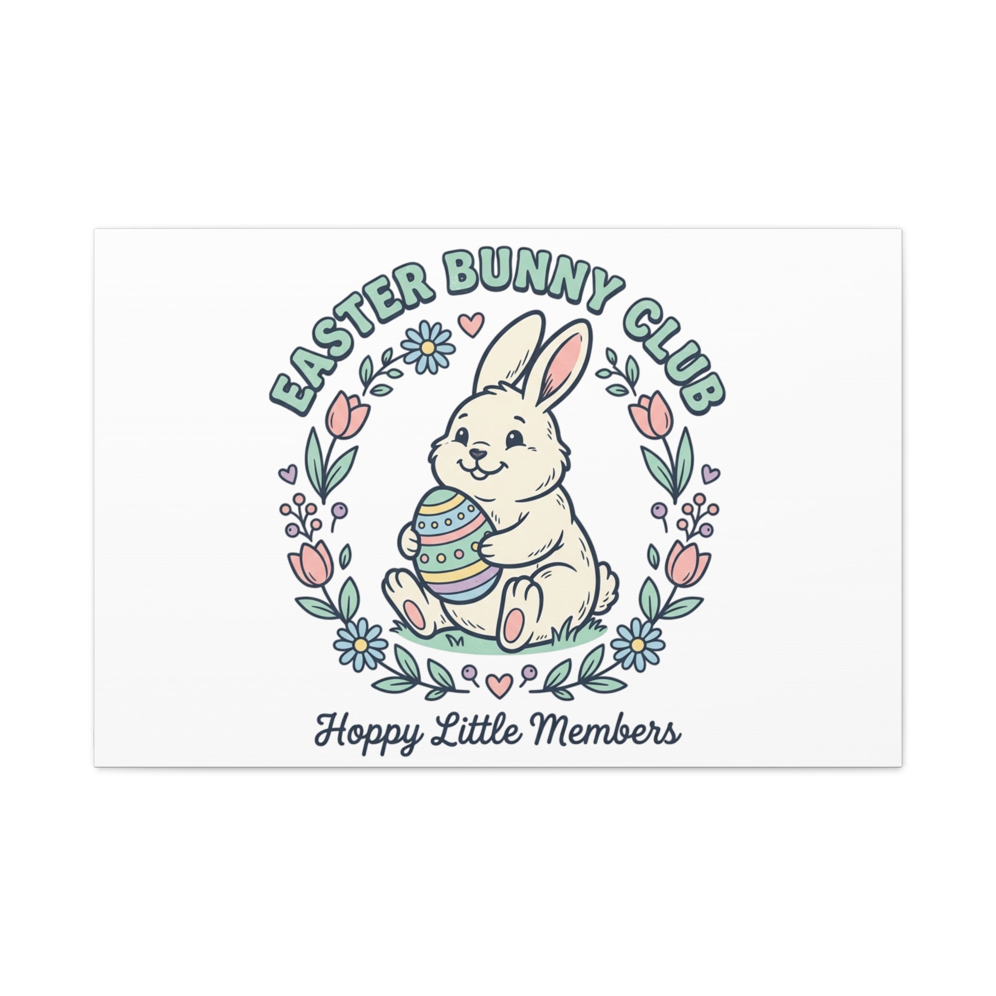 Easter Bunny Club Canvas | pastel spring, vintage Easter
