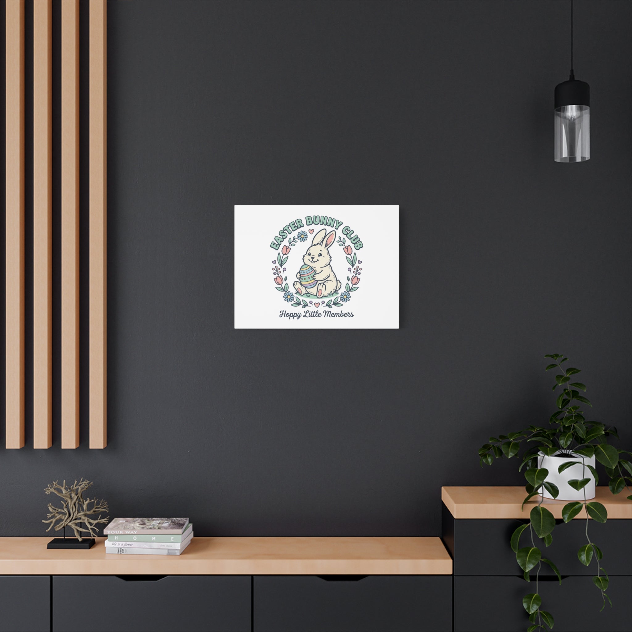 Easter Bunny Club Canvas | pastel spring, vintage Easter