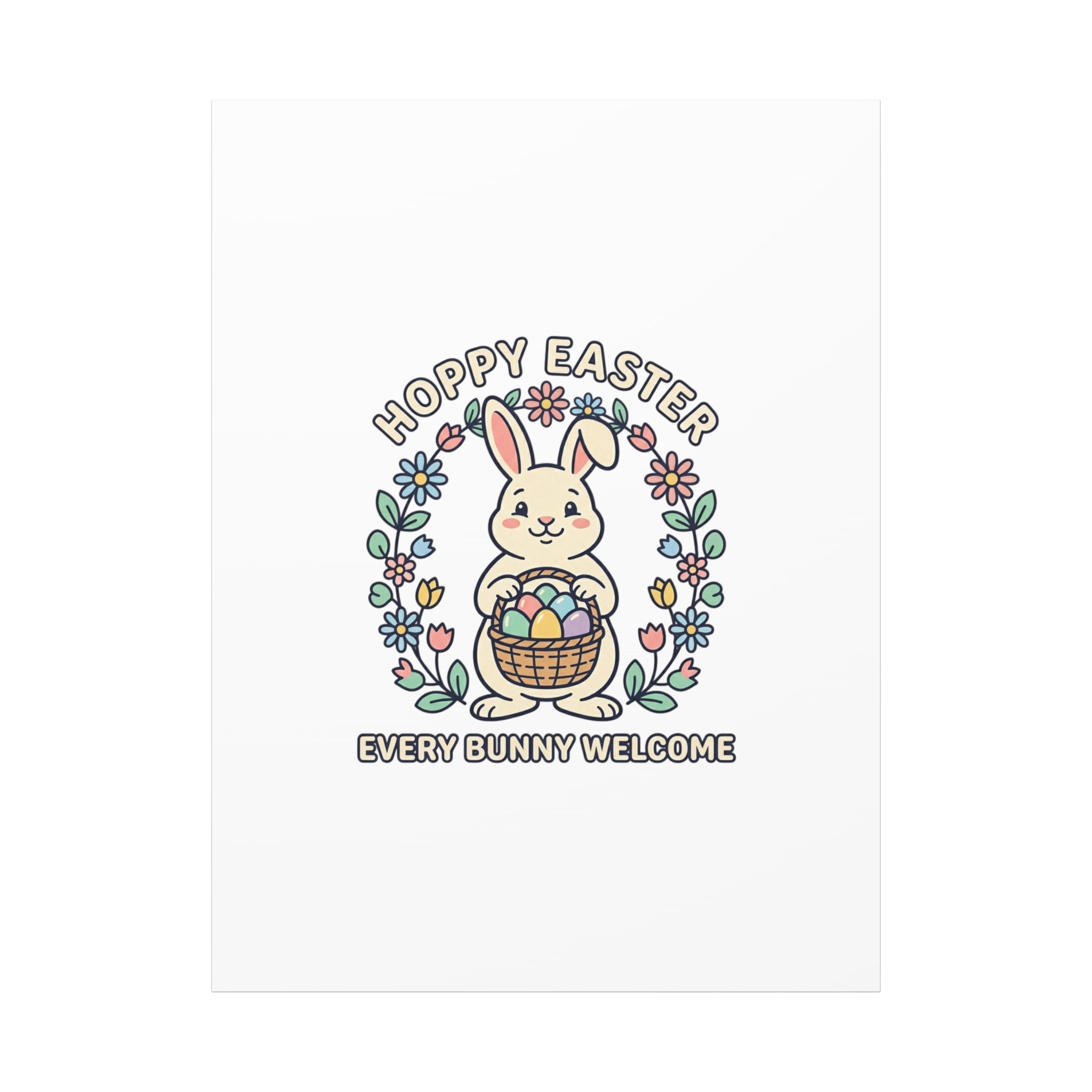 Hoppy Easter Bunny Canvas | pastel spring, cottagecore