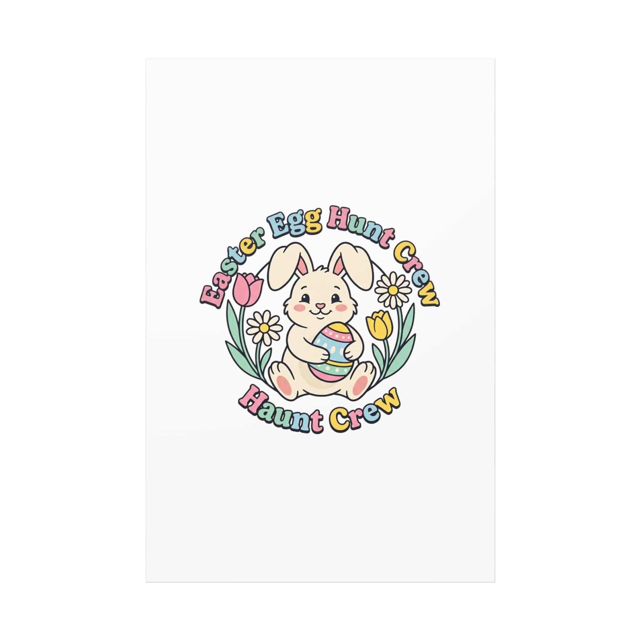 Easter Bunny Egg Hunt Canvas | Pastel Spring Cottagecore Wall Art