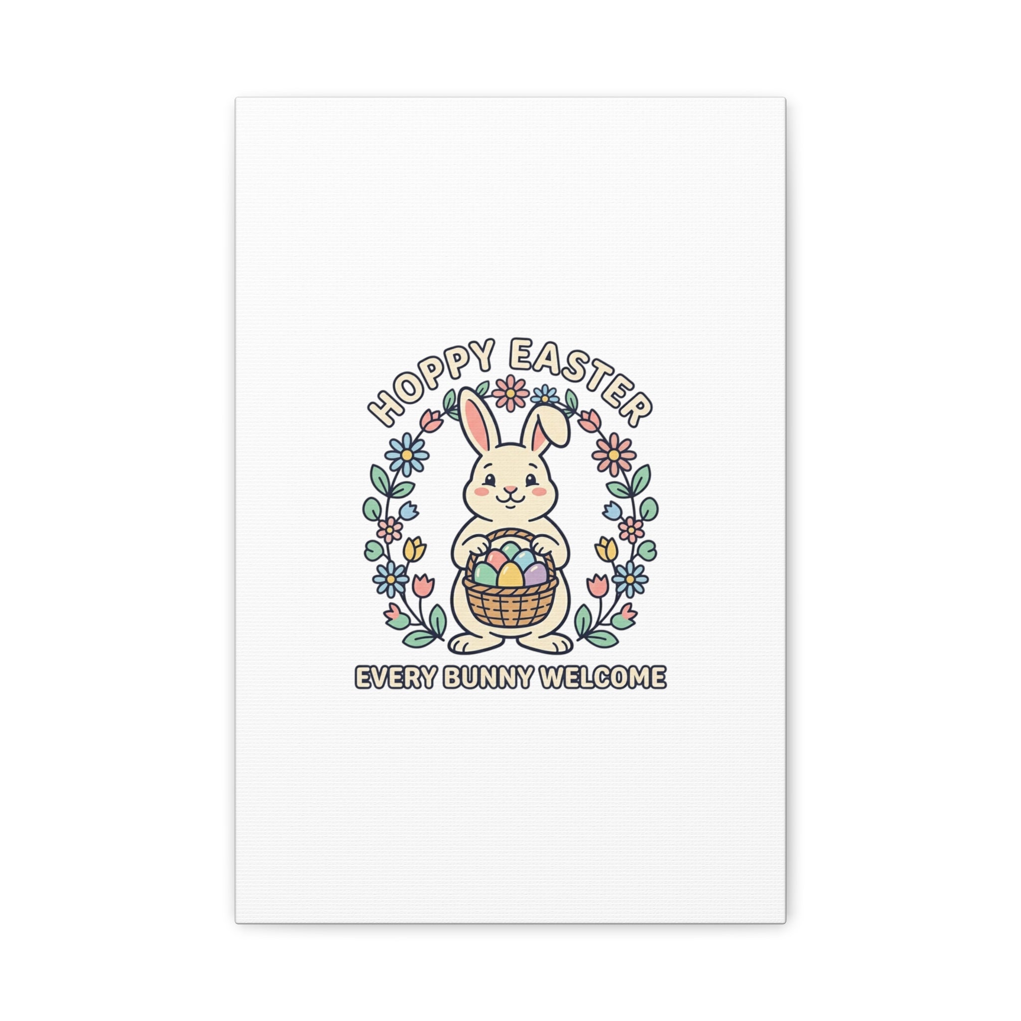 Hoppy Easter Bunny Canvas | pastel spring, cottagecore
