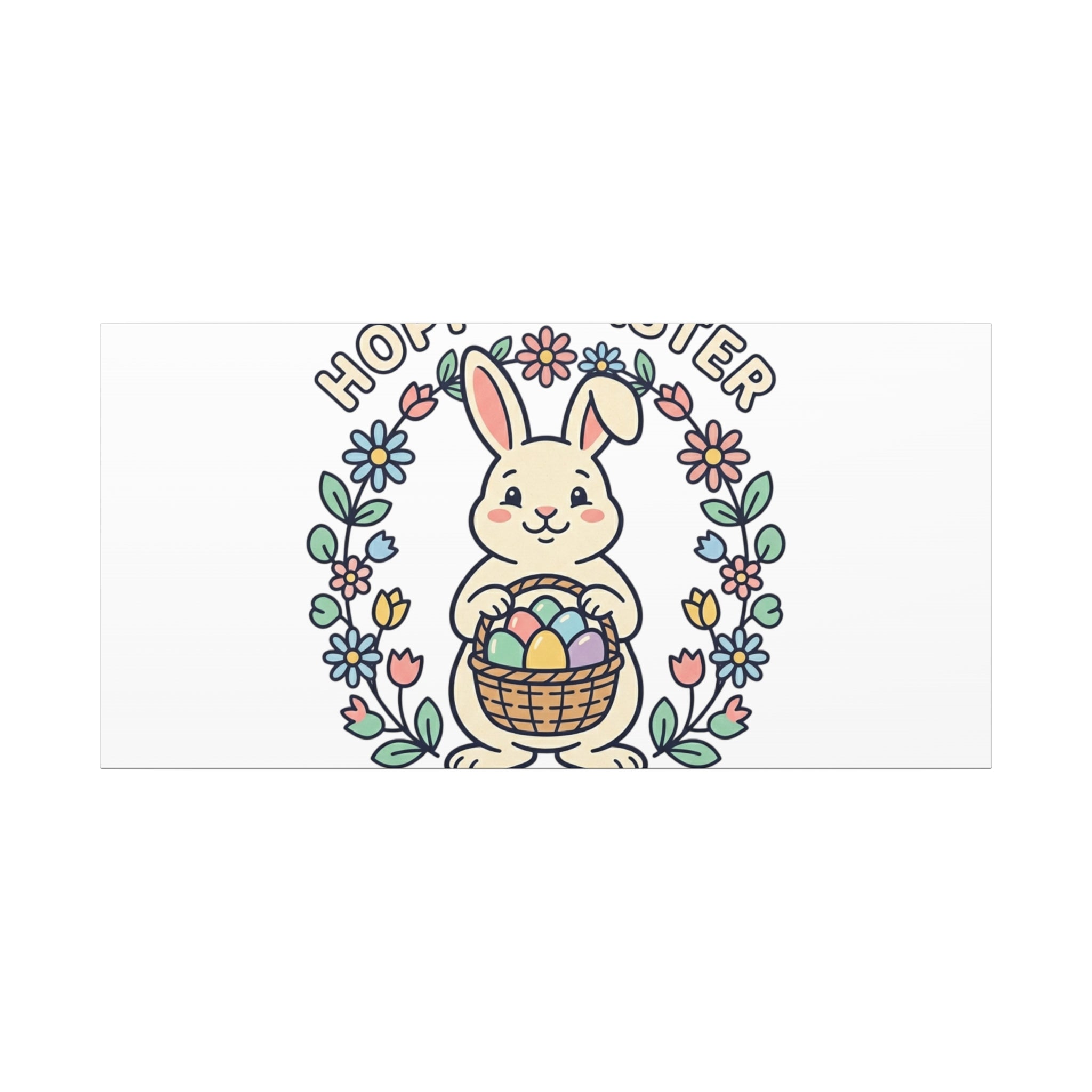 Hoppy Easter Bunny Canvas | pastel spring, cottagecore