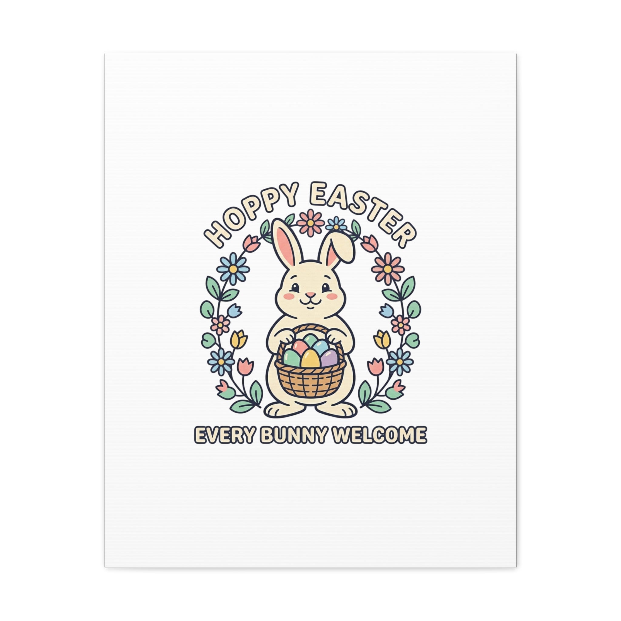 Hoppy Easter Bunny Canvas | pastel spring, cottagecore