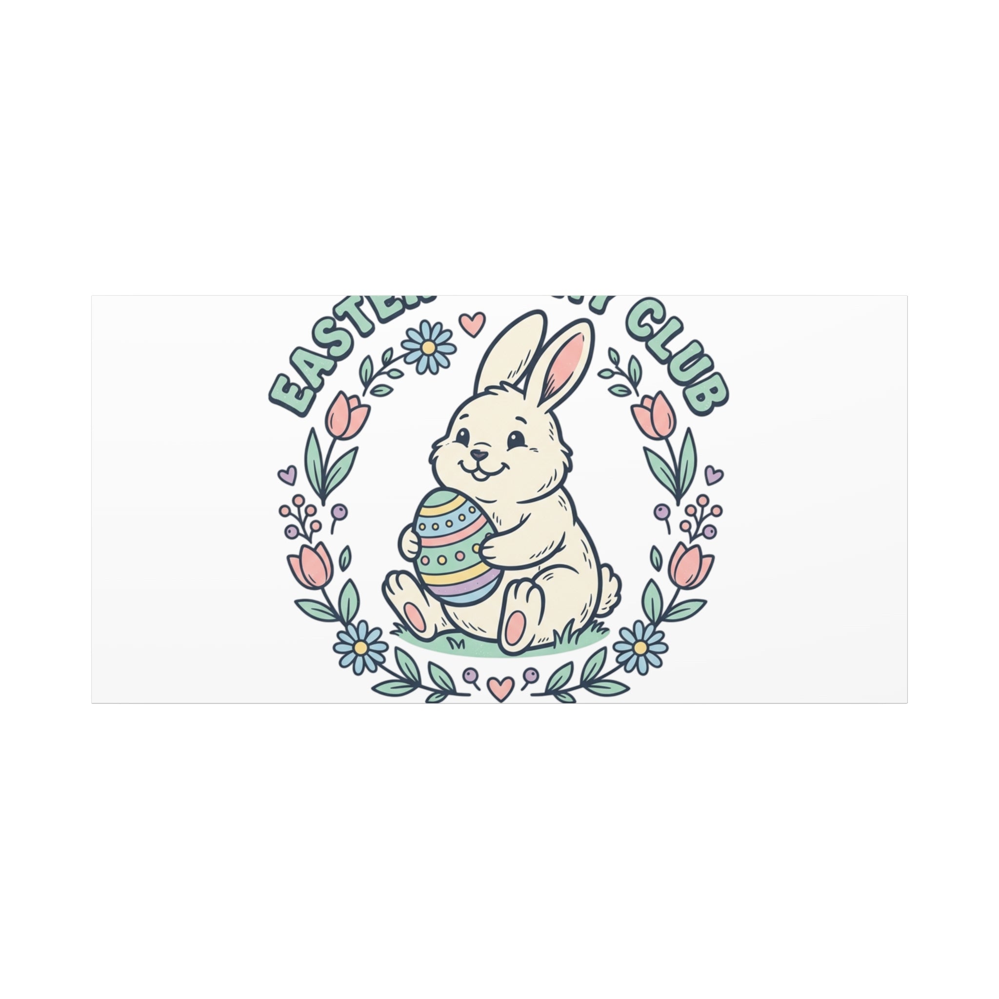 Easter Bunny Club Canvas | pastel spring, vintage Easter