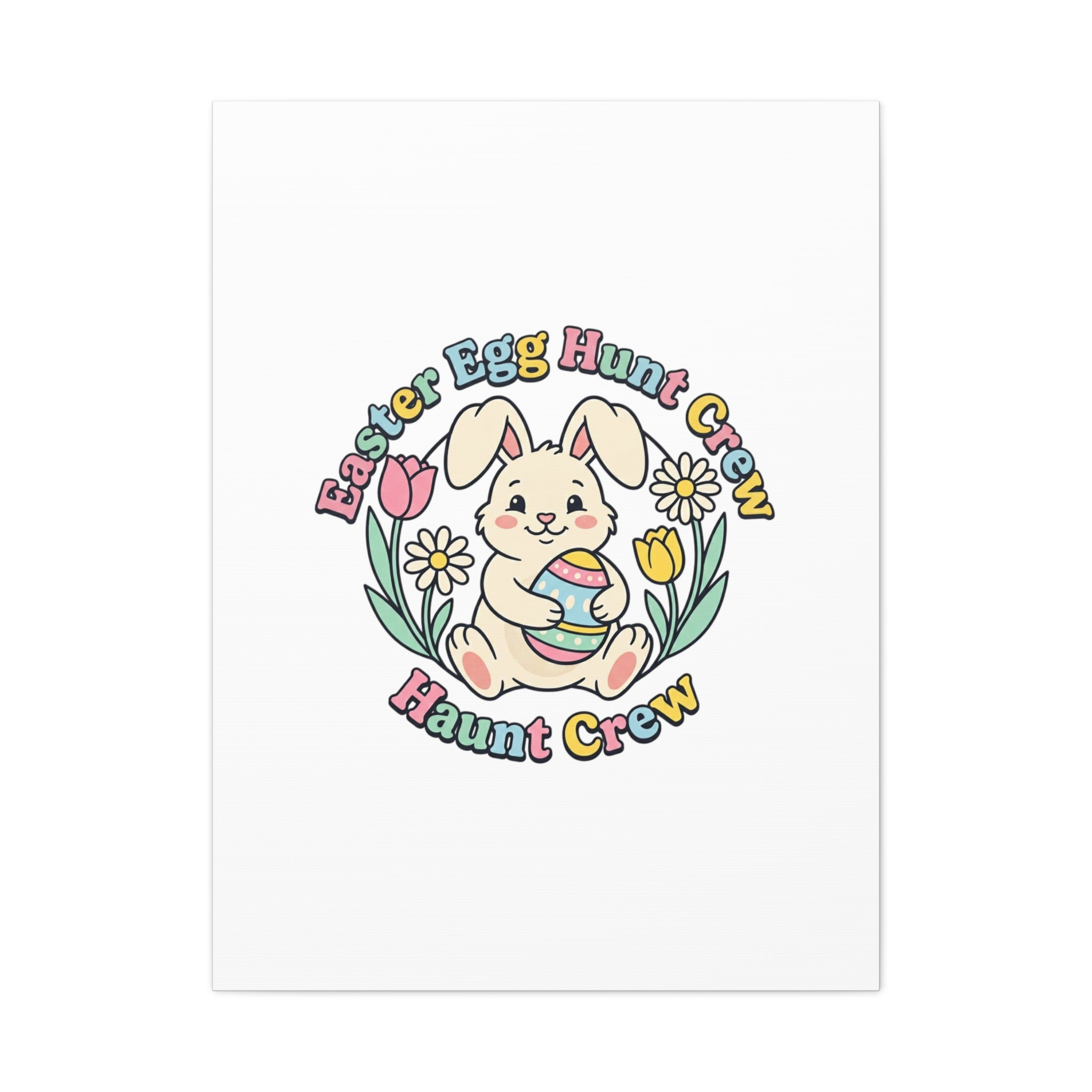 Easter Bunny Egg Hunt Canvas | Pastel Spring Cottagecore Wall Art