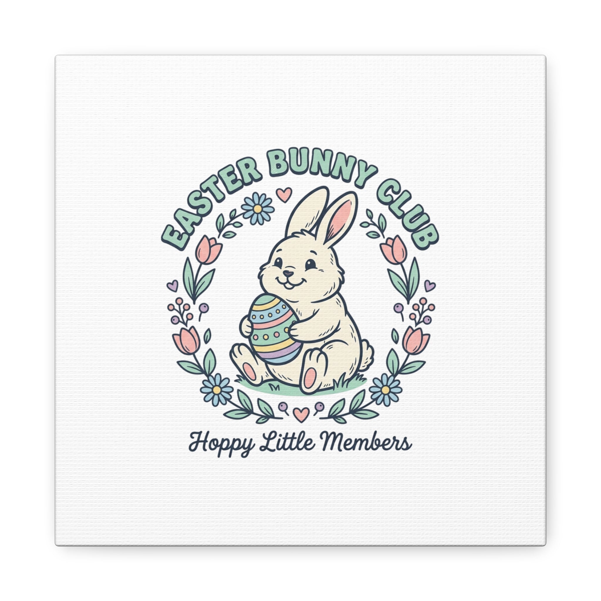 Easter Bunny Club Canvas | pastel spring, vintage Easter