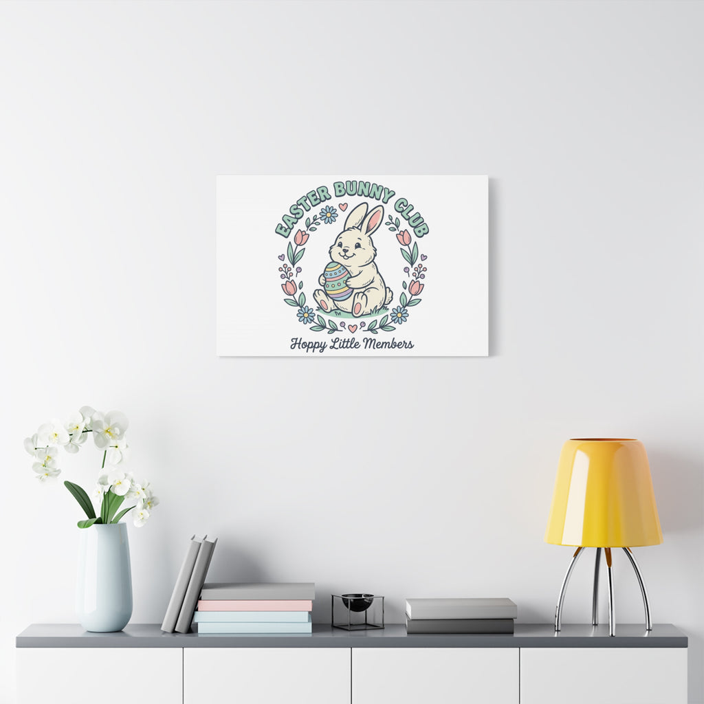 Easter Bunny Club Canvas | pastel spring, vintage Easter