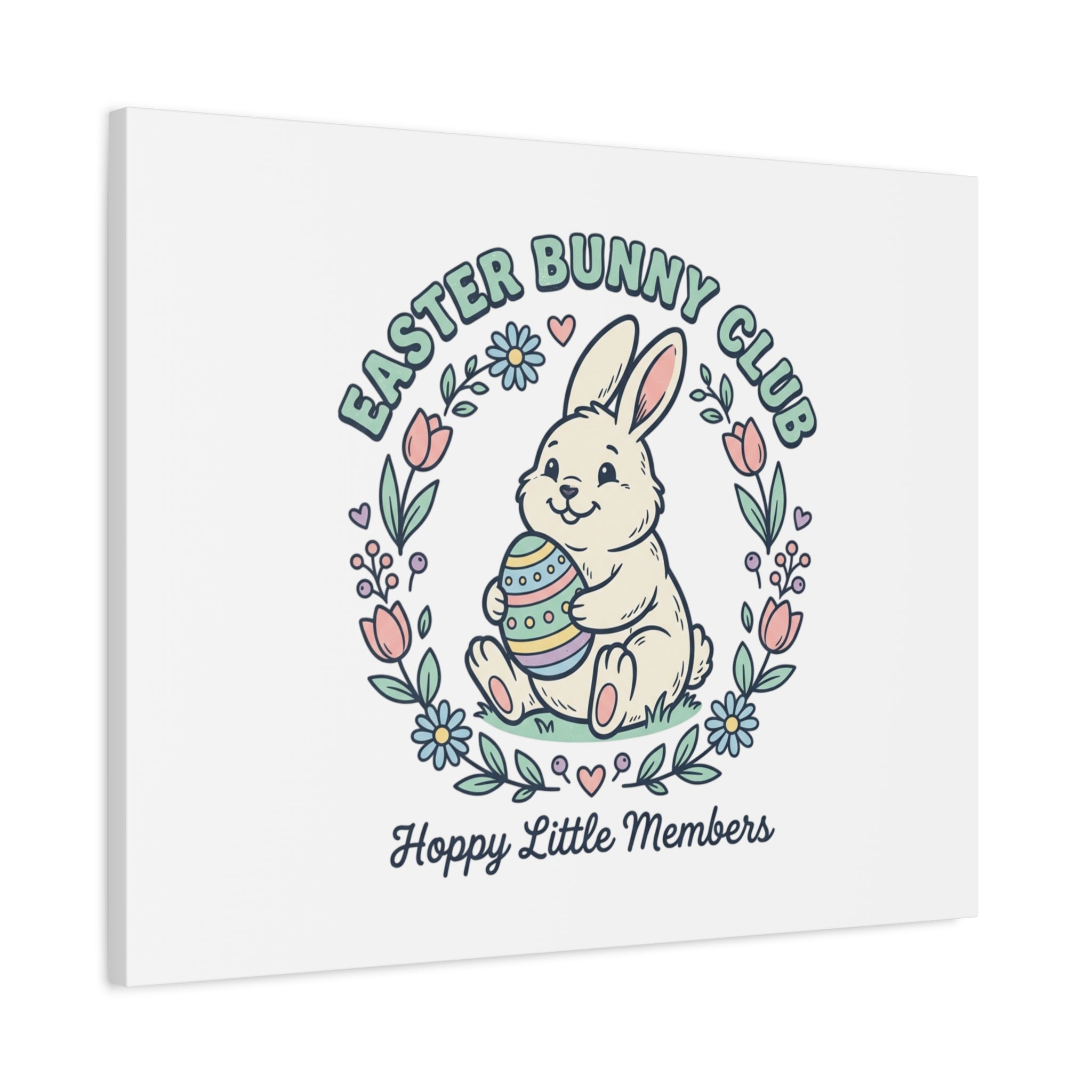 Easter Bunny Club Canvas | pastel spring, vintage Easter