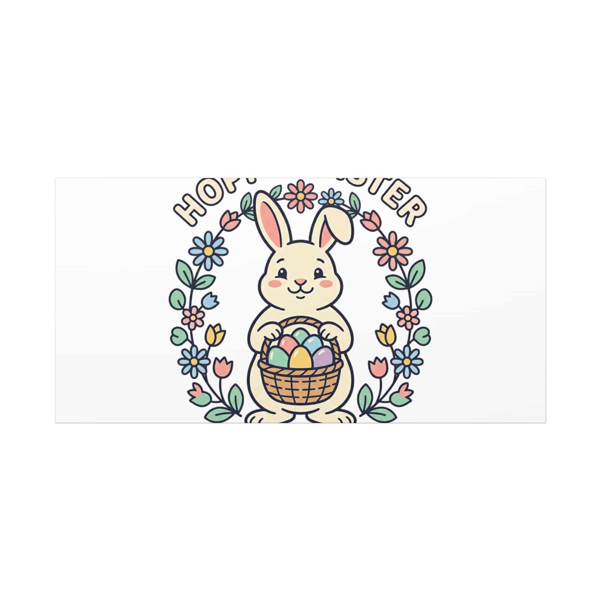 Hoppy Easter Bunny Canvas | pastel spring, cottagecore