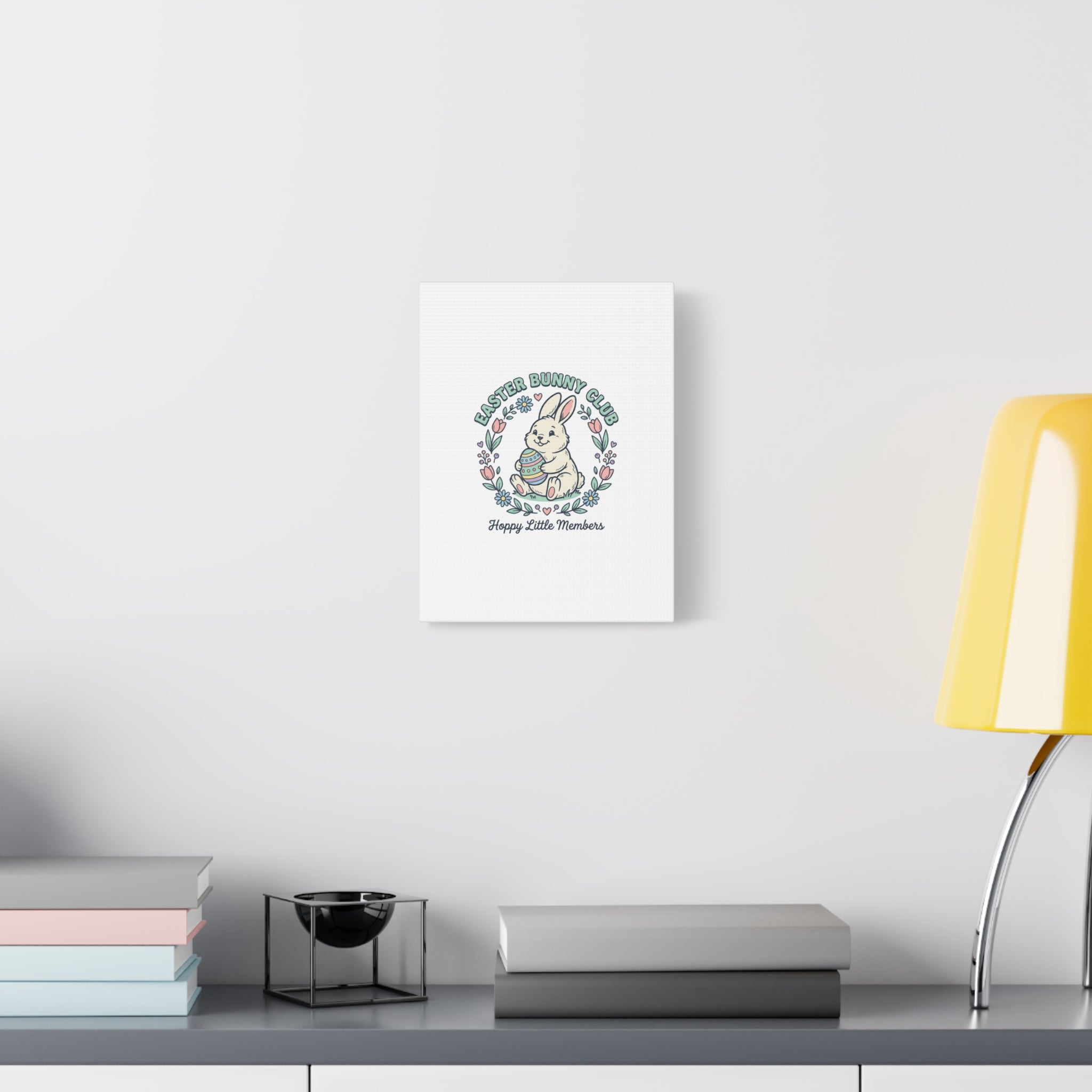 Easter Bunny Club Canvas | pastel spring, vintage Easter