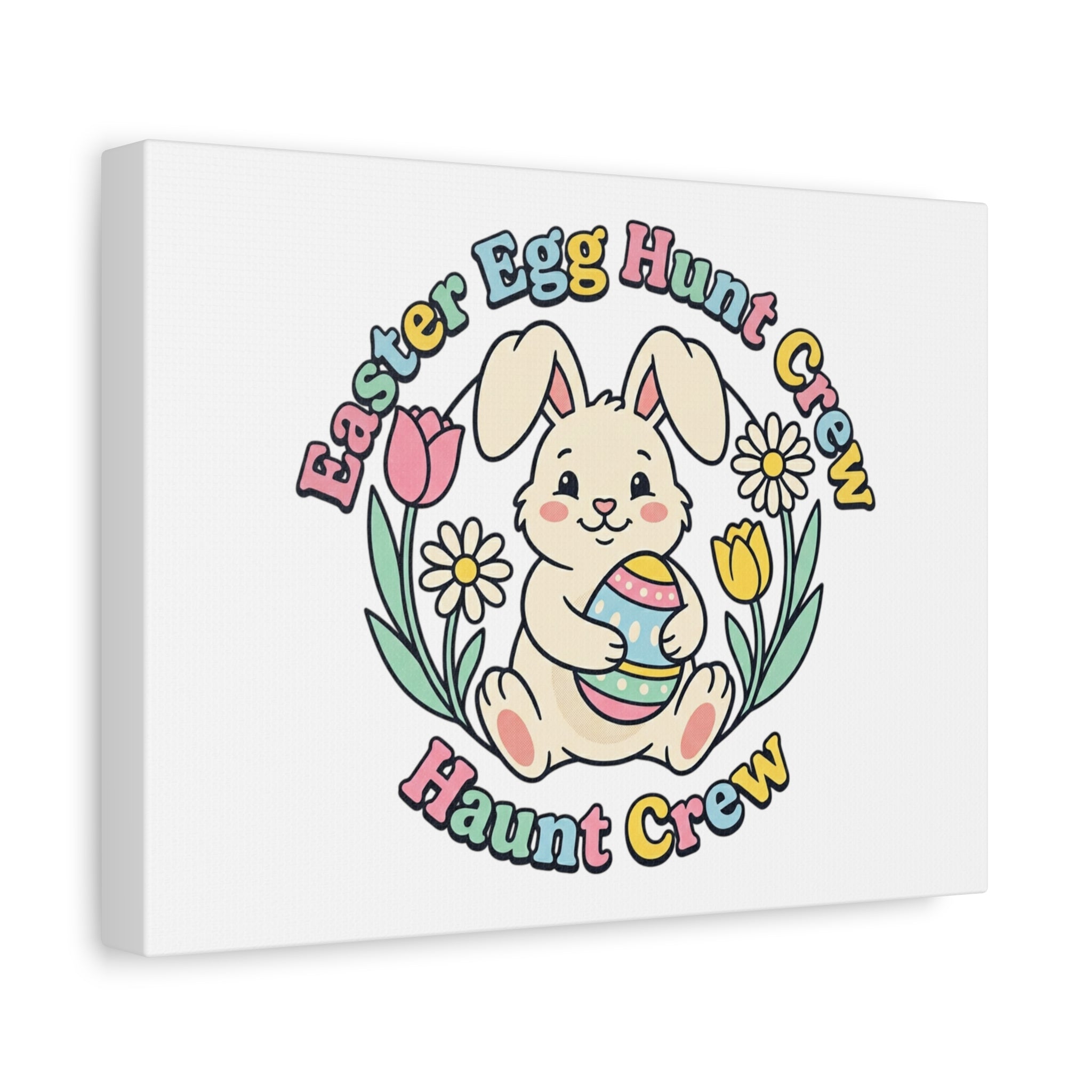 Easter Bunny Egg Hunt Canvas | Pastel Spring Cottagecore Wall Art