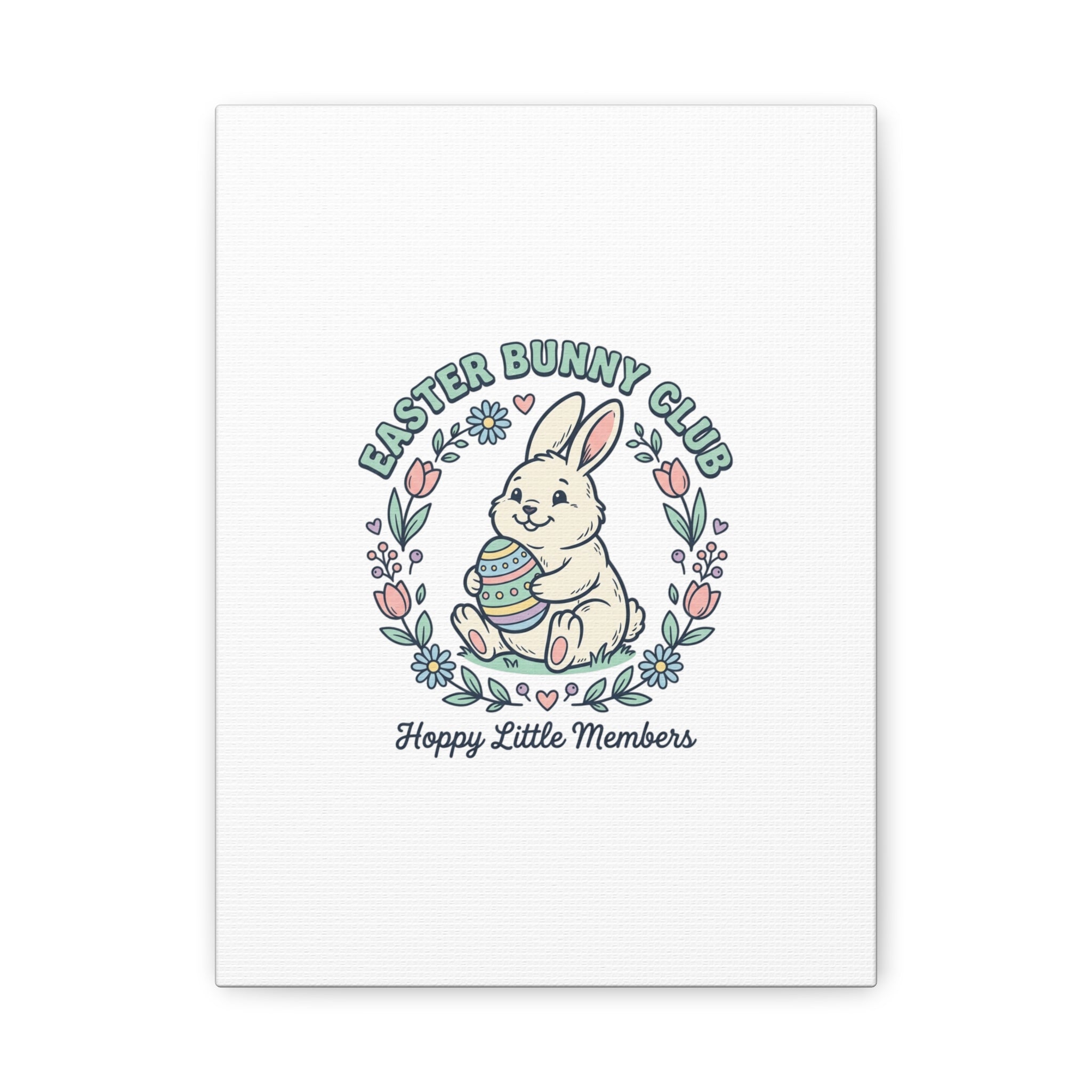Easter Bunny Club Canvas | pastel spring, vintage Easter