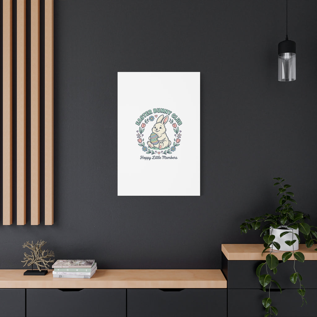 Easter Bunny Club Canvas | pastel spring, vintage Easter