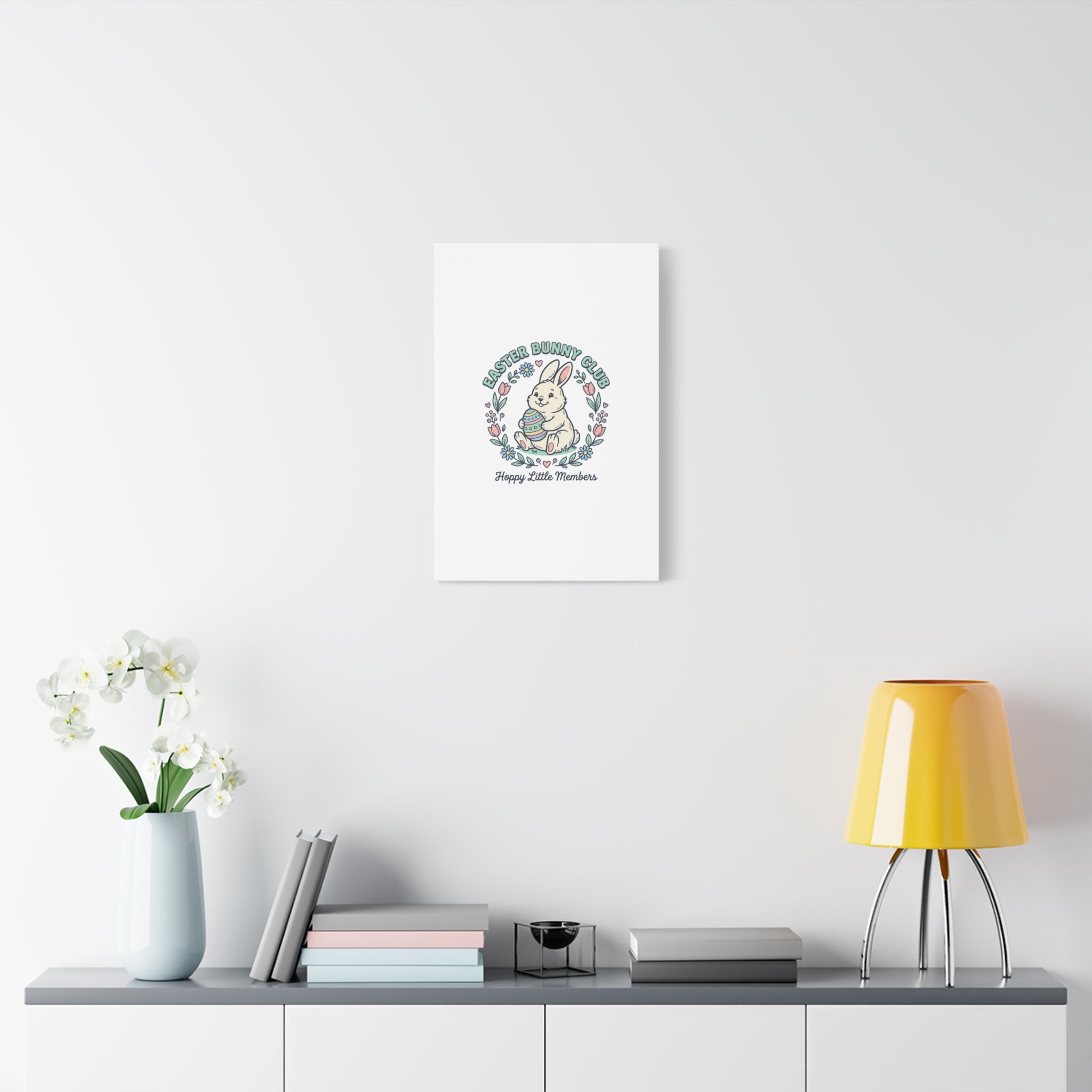 Easter Bunny Club Canvas | pastel spring, vintage Easter