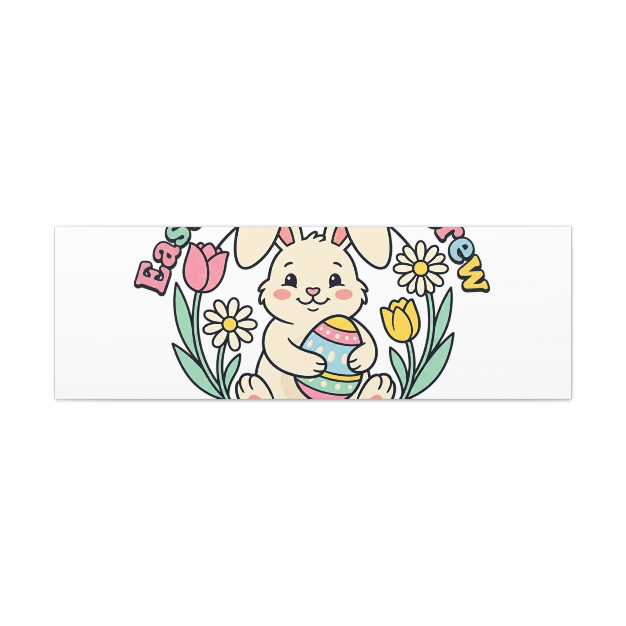 Easter Bunny Egg Hunt Canvas | Pastel Spring Cottagecore Wall Art