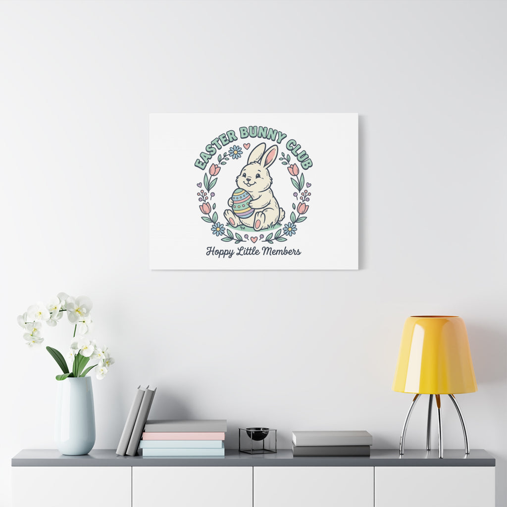 Easter Bunny Club Canvas | pastel spring, vintage Easter