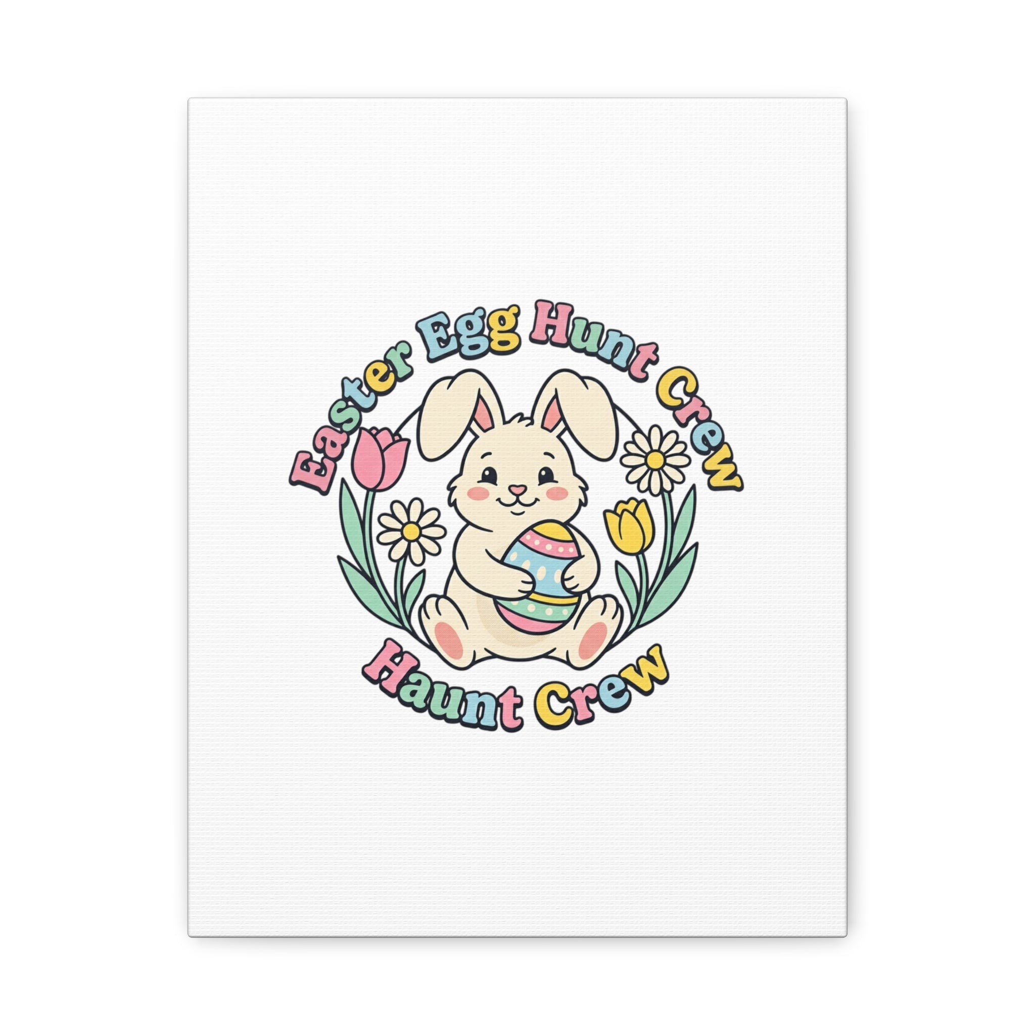 Easter Bunny Egg Hunt Canvas | Pastel Spring Cottagecore Wall Art