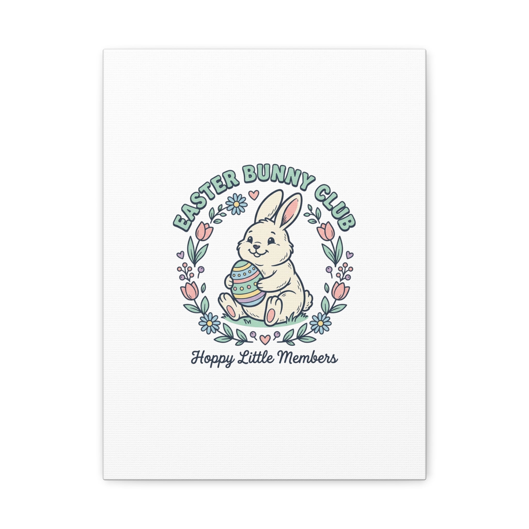 Easter Bunny Club Canvas | pastel spring, vintage Easter