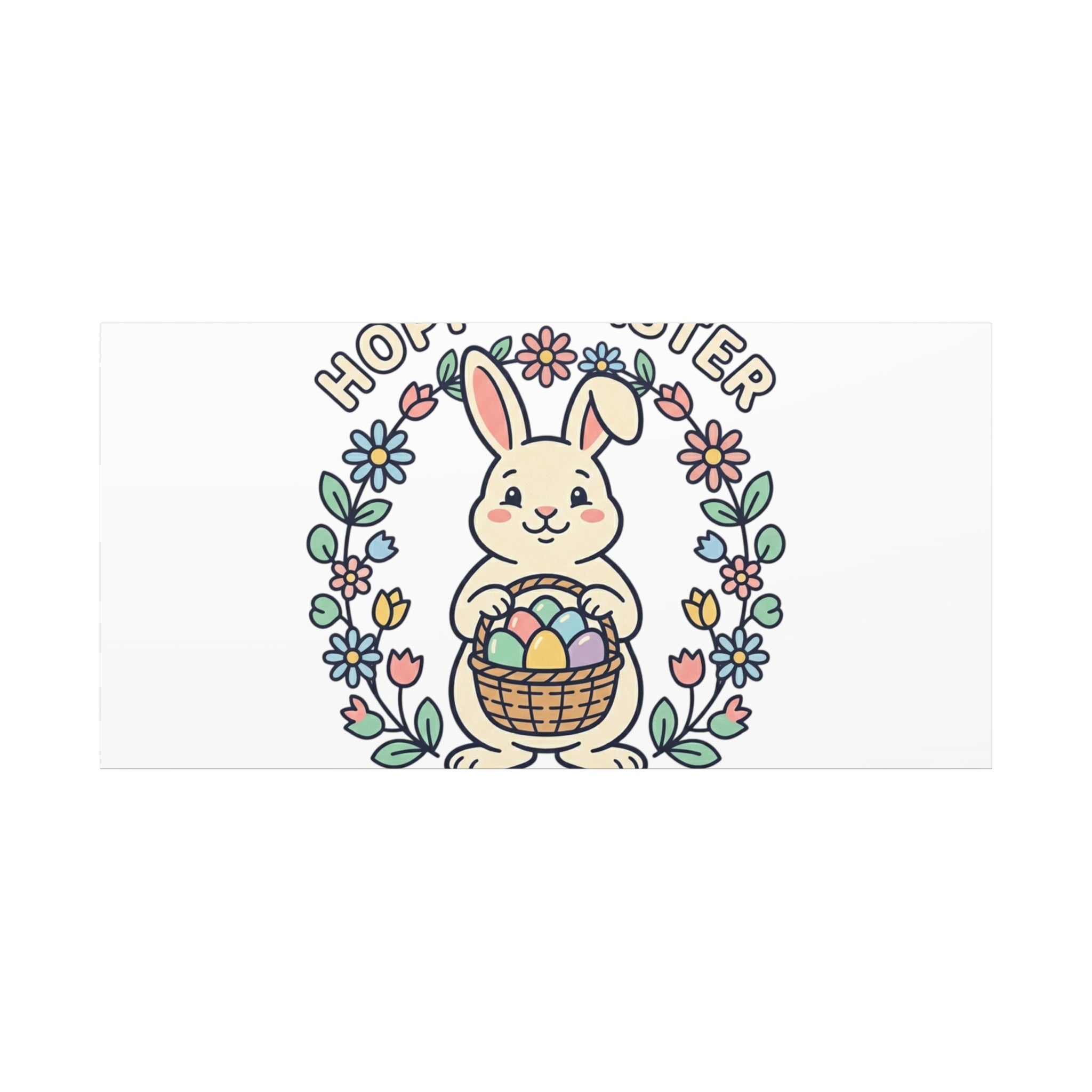 Hoppy Easter Bunny Canvas | pastel spring, cottagecore